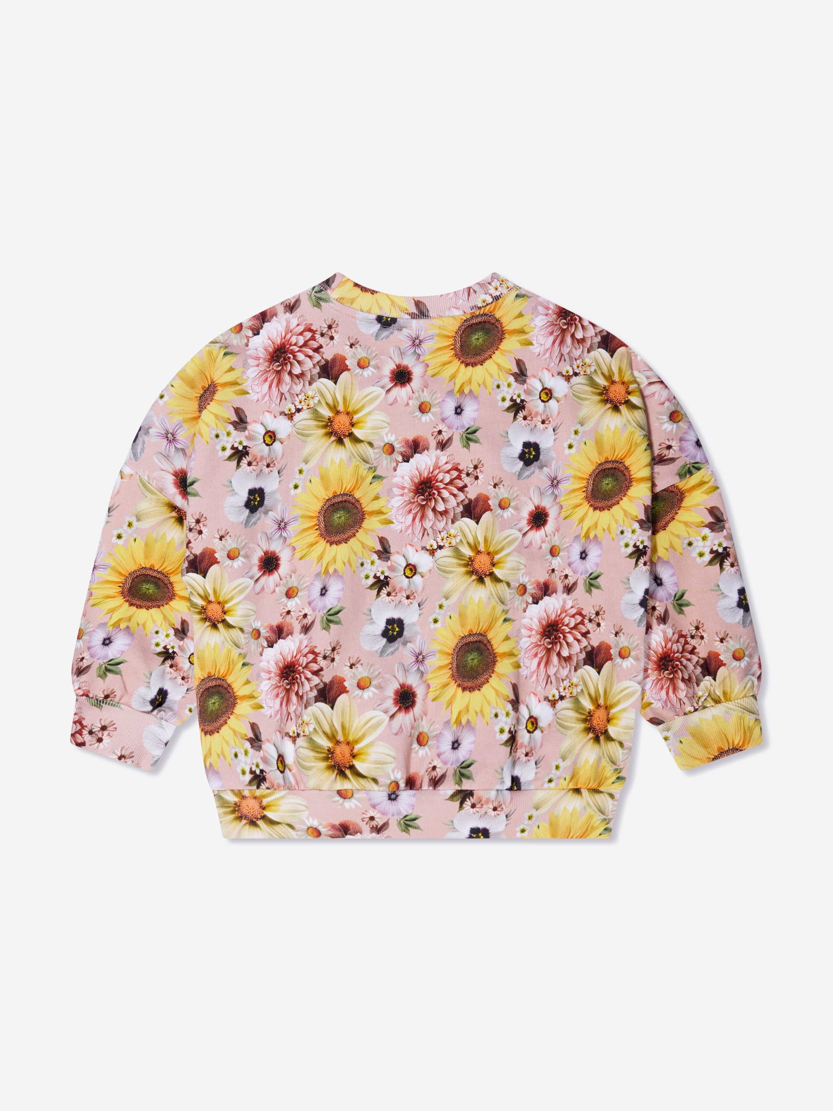 Molo Girls Floral Sweatshirt in Pink