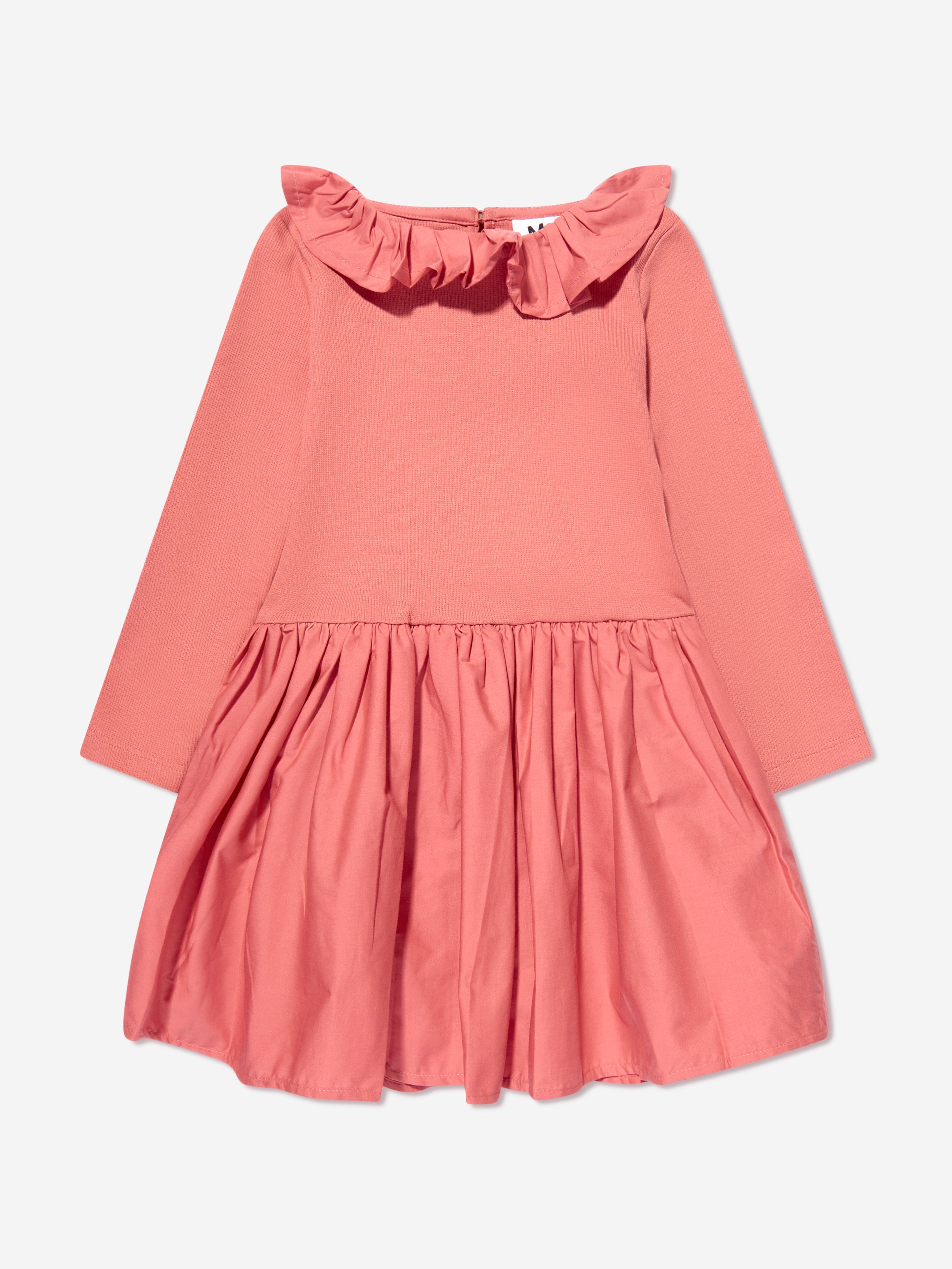 Molo Baby Girls Ruffle Collar Dress in Pink