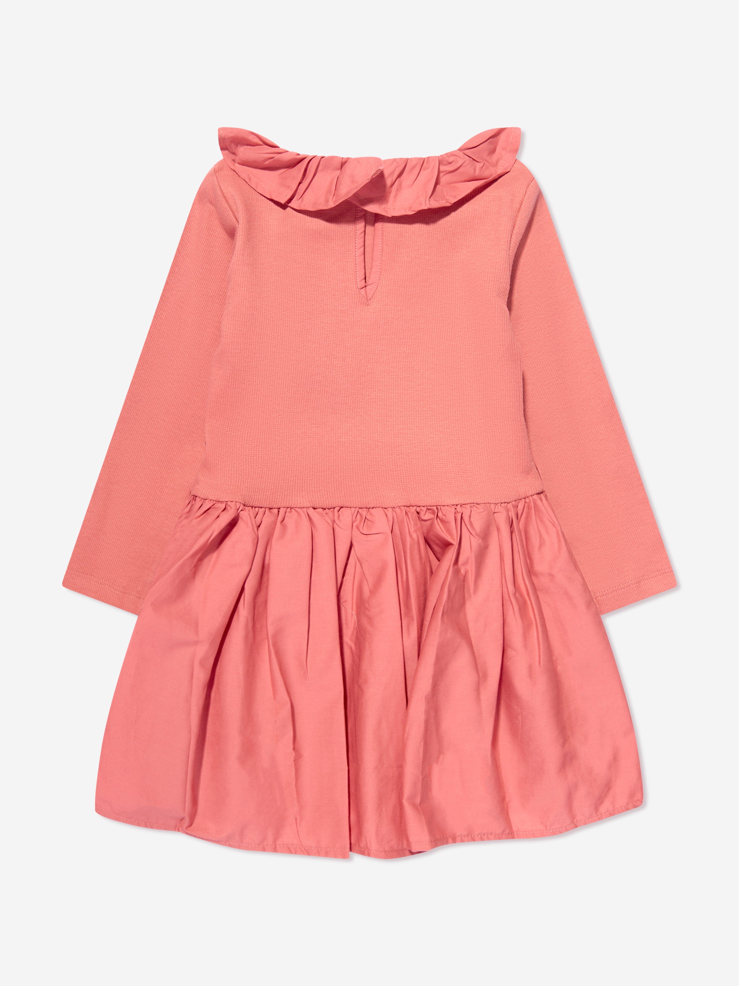 Molo Baby Girls Ruffle Collar Dress in Pink