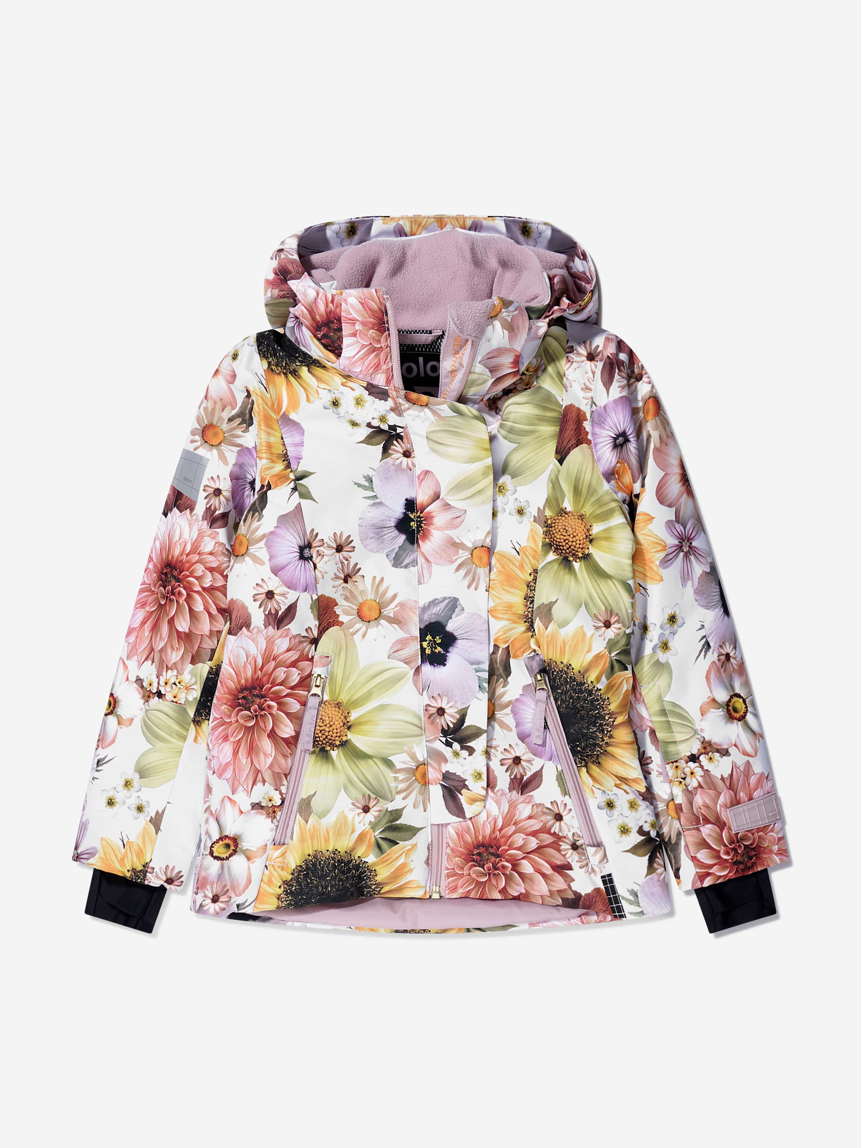 Molo Girls Retro Flowers Ski Jacket in Multicolour