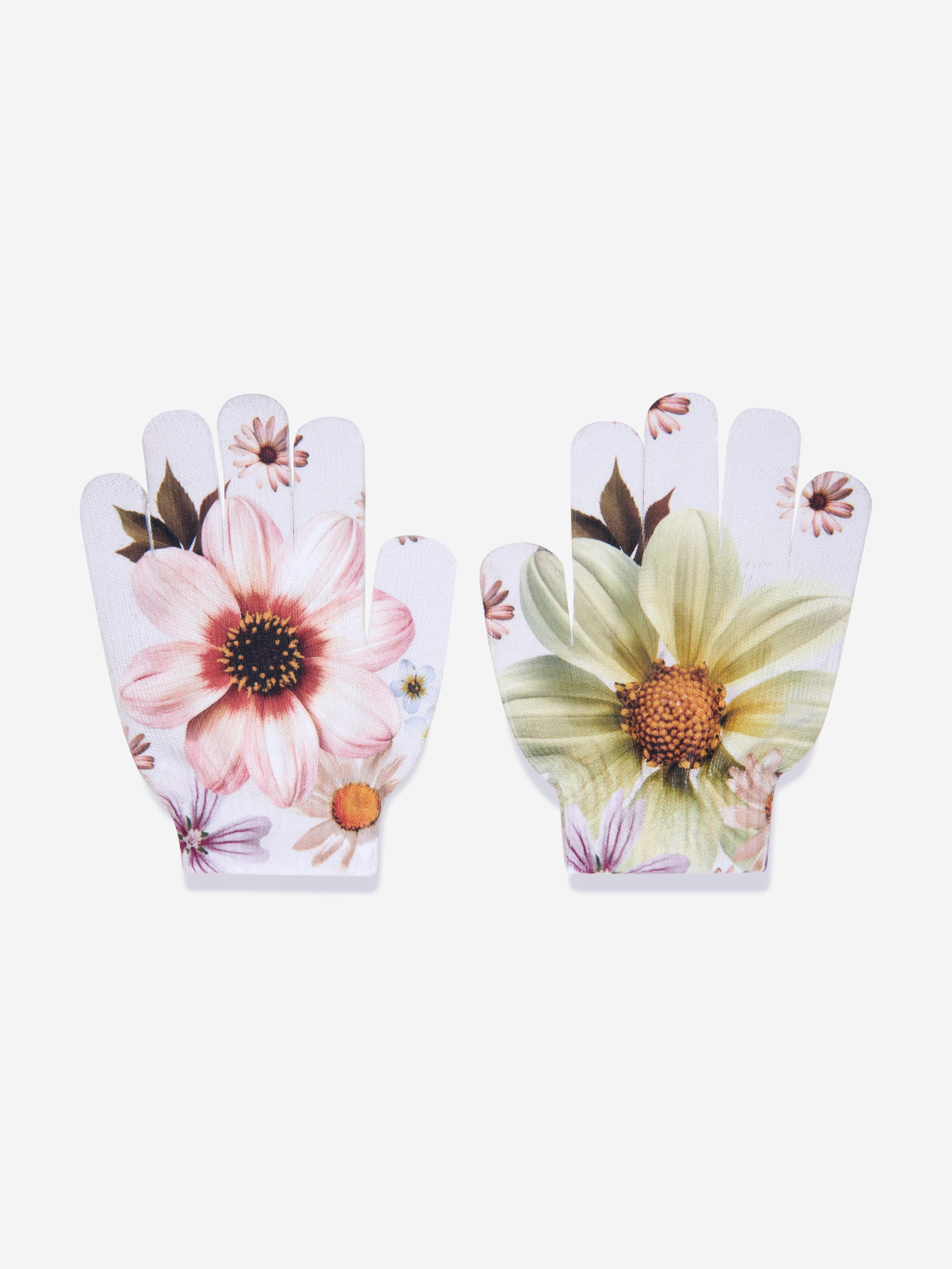 Molo Girls Retro Flowers Hat And Gloves Set in Multicolour