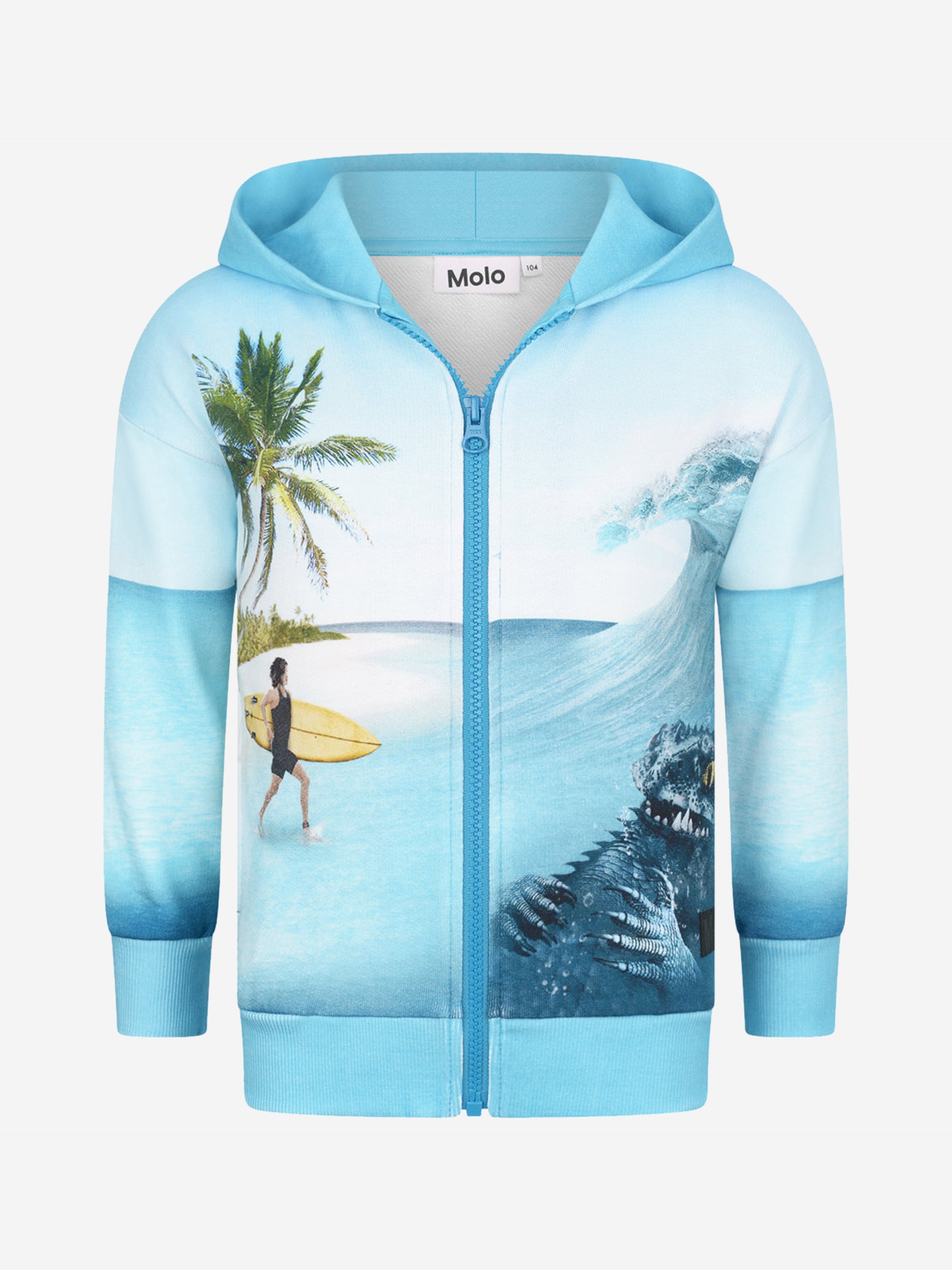 Molo Boys Surf Print Zip Up Top