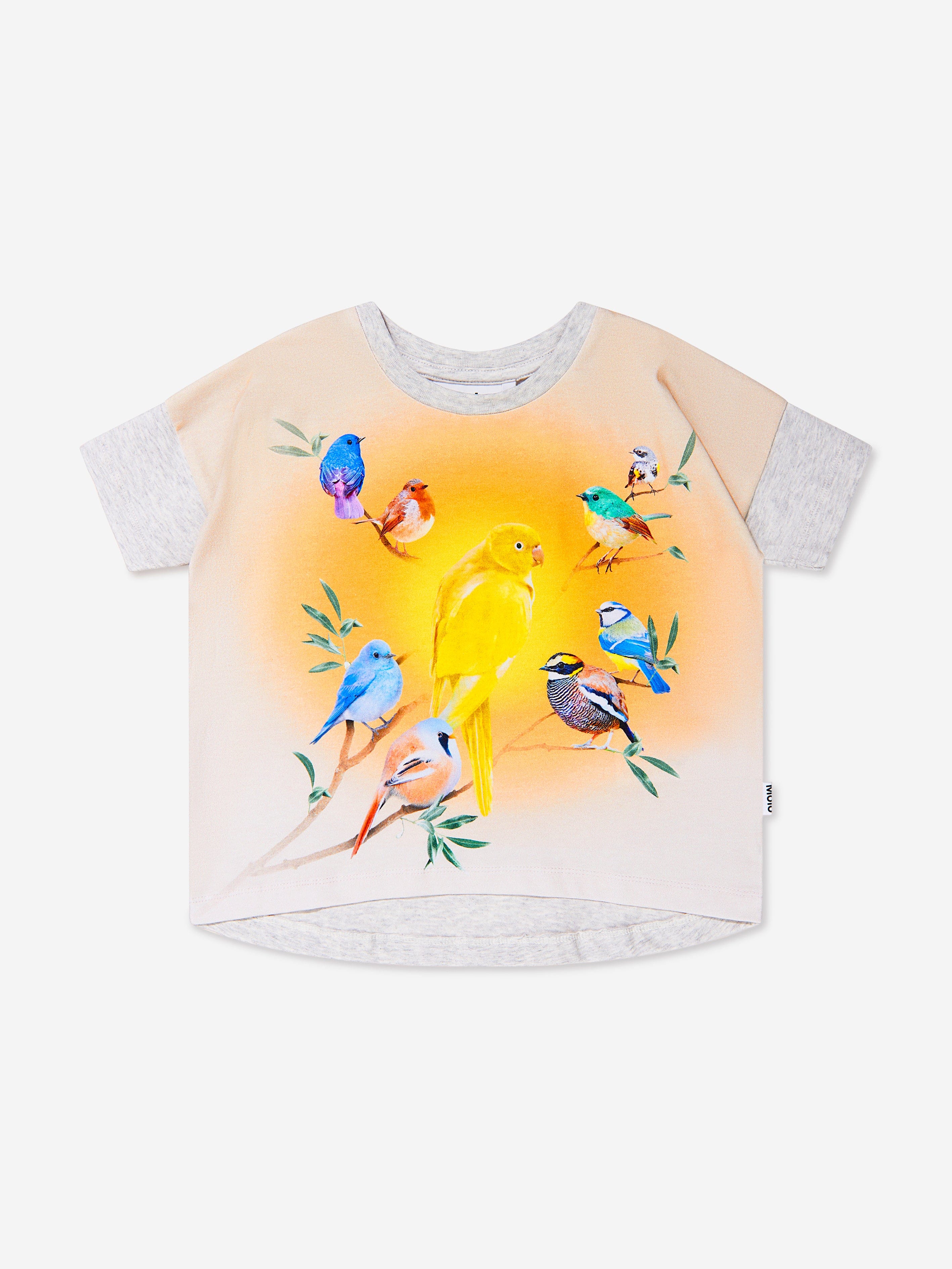 Molo Girls Organic Cotton Bird Print T-Shirt