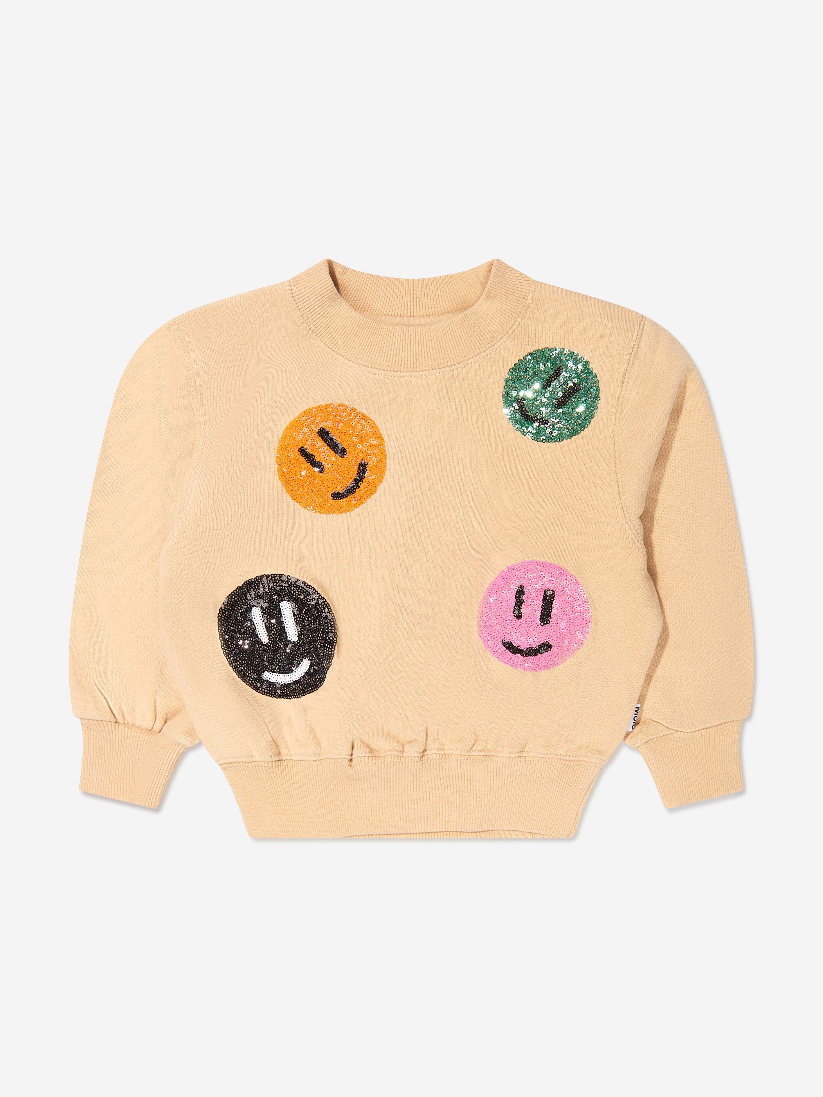 Molo Girls Sequin Smiley Face Sweatshirt