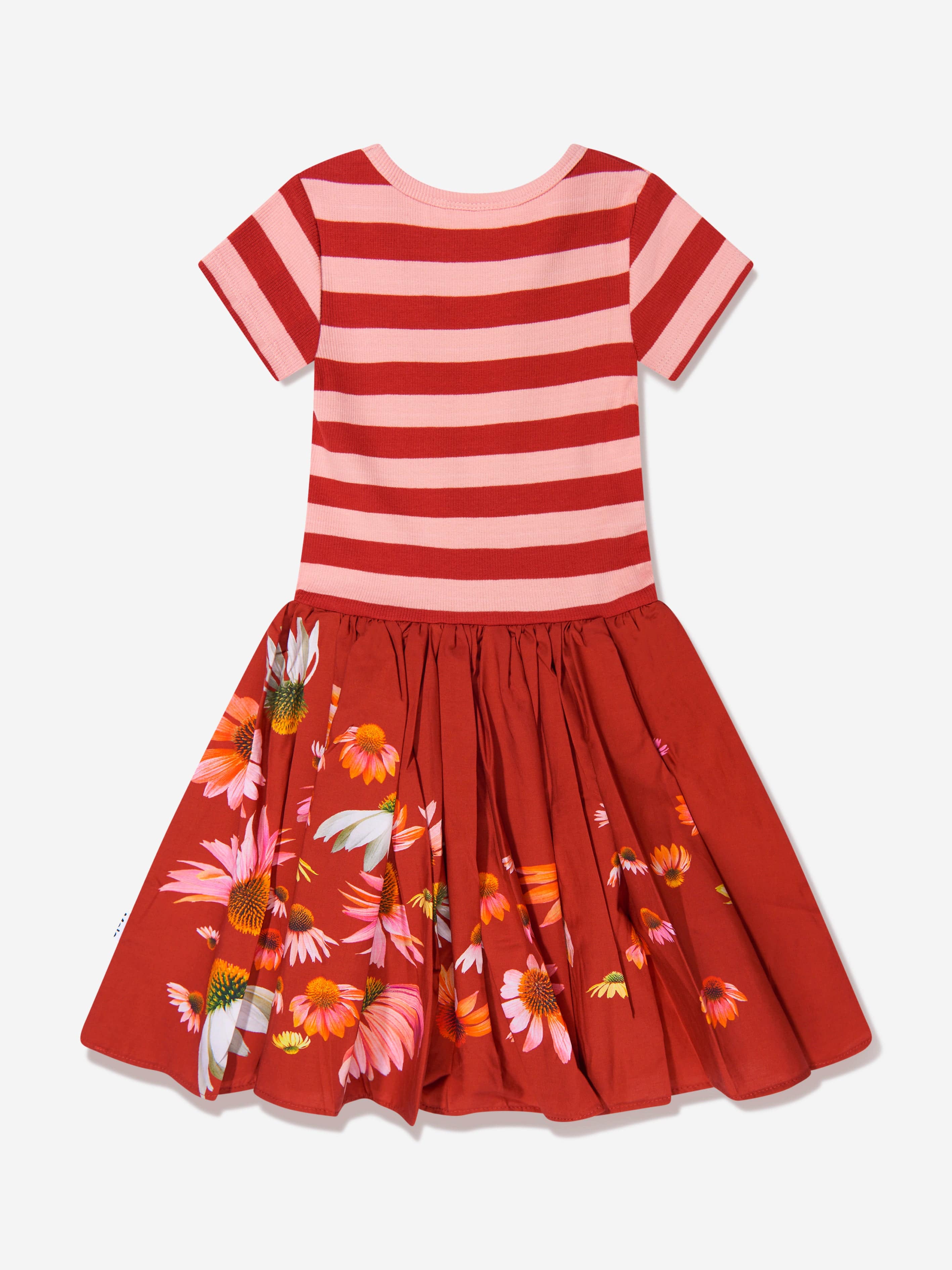 Molo Girls Organic Cotton Striped Flower Dress