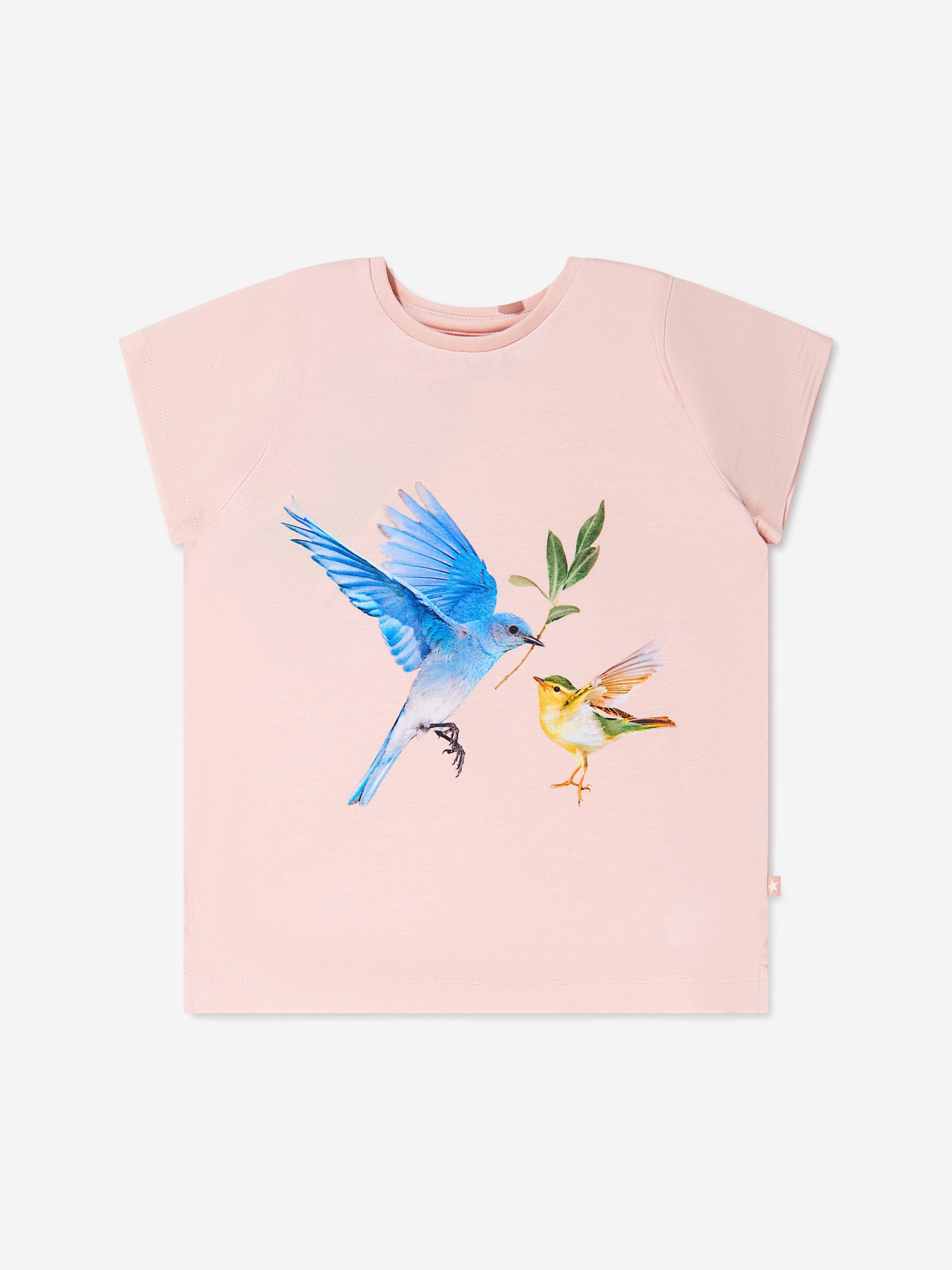 Molo Baby Girls Organic Cotton Bird T-Shirt