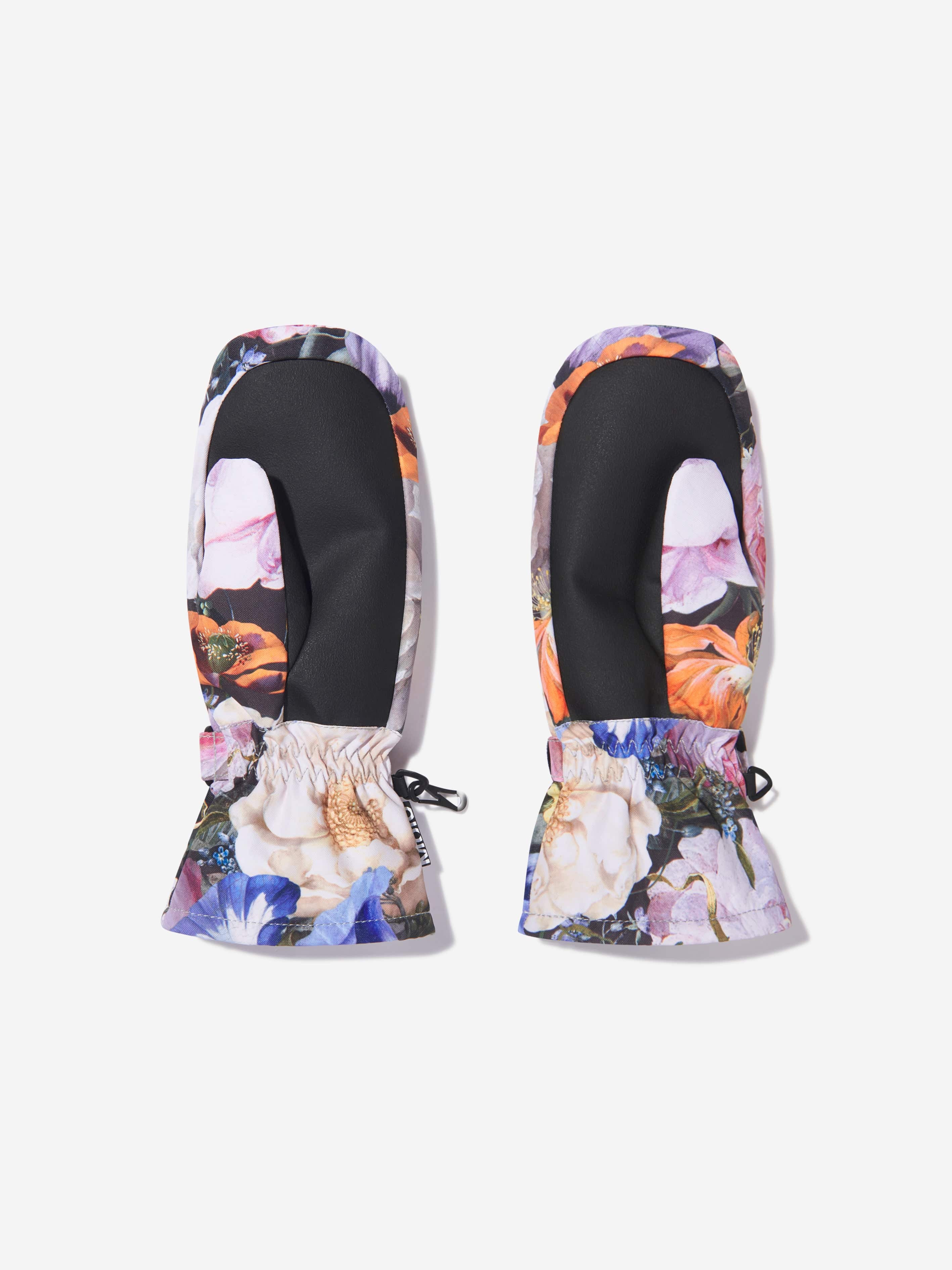 Molo Girls Floral Print Ski Mittens