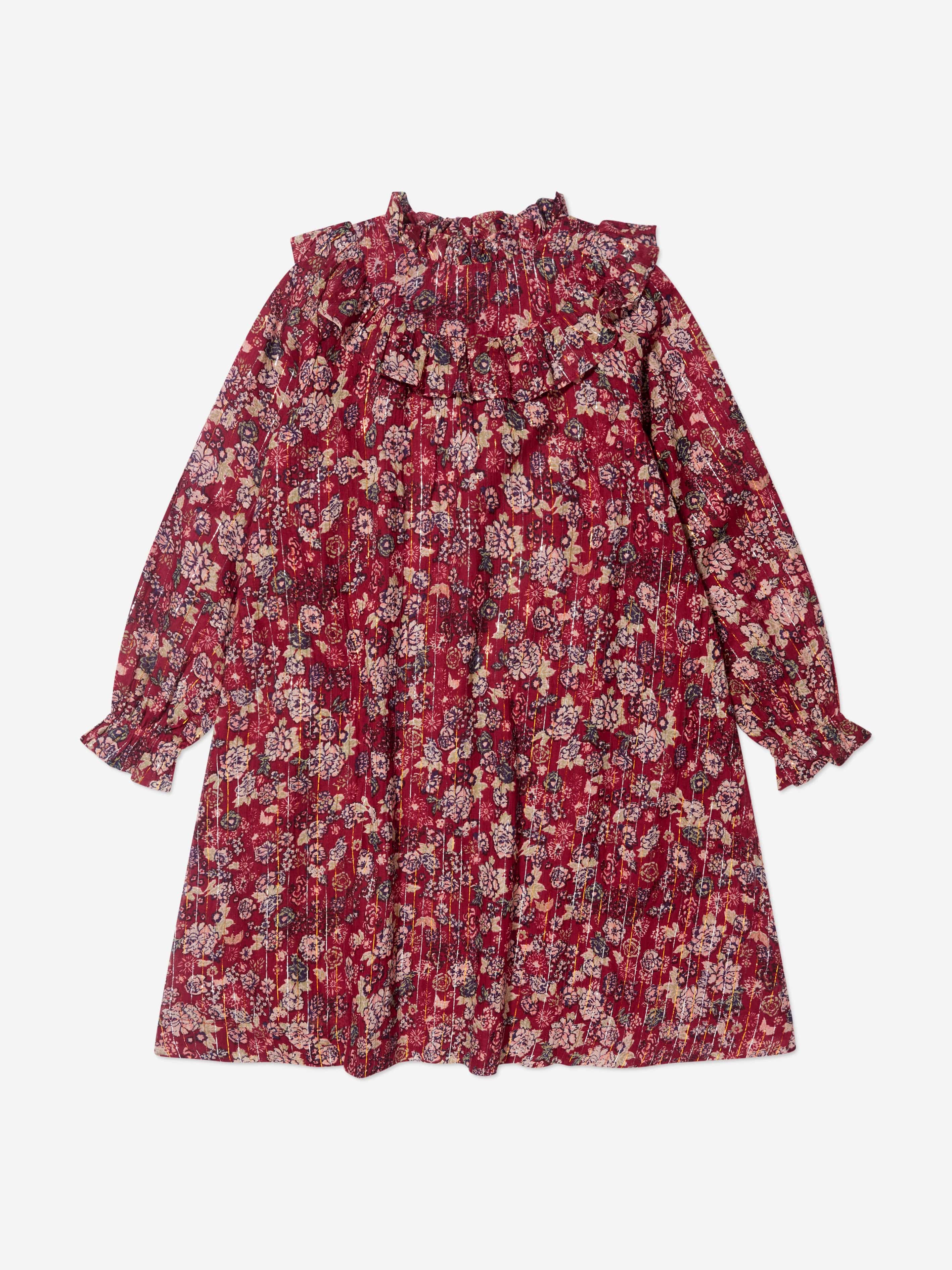 Molo Girls Long Sleeve Floral Print Dress