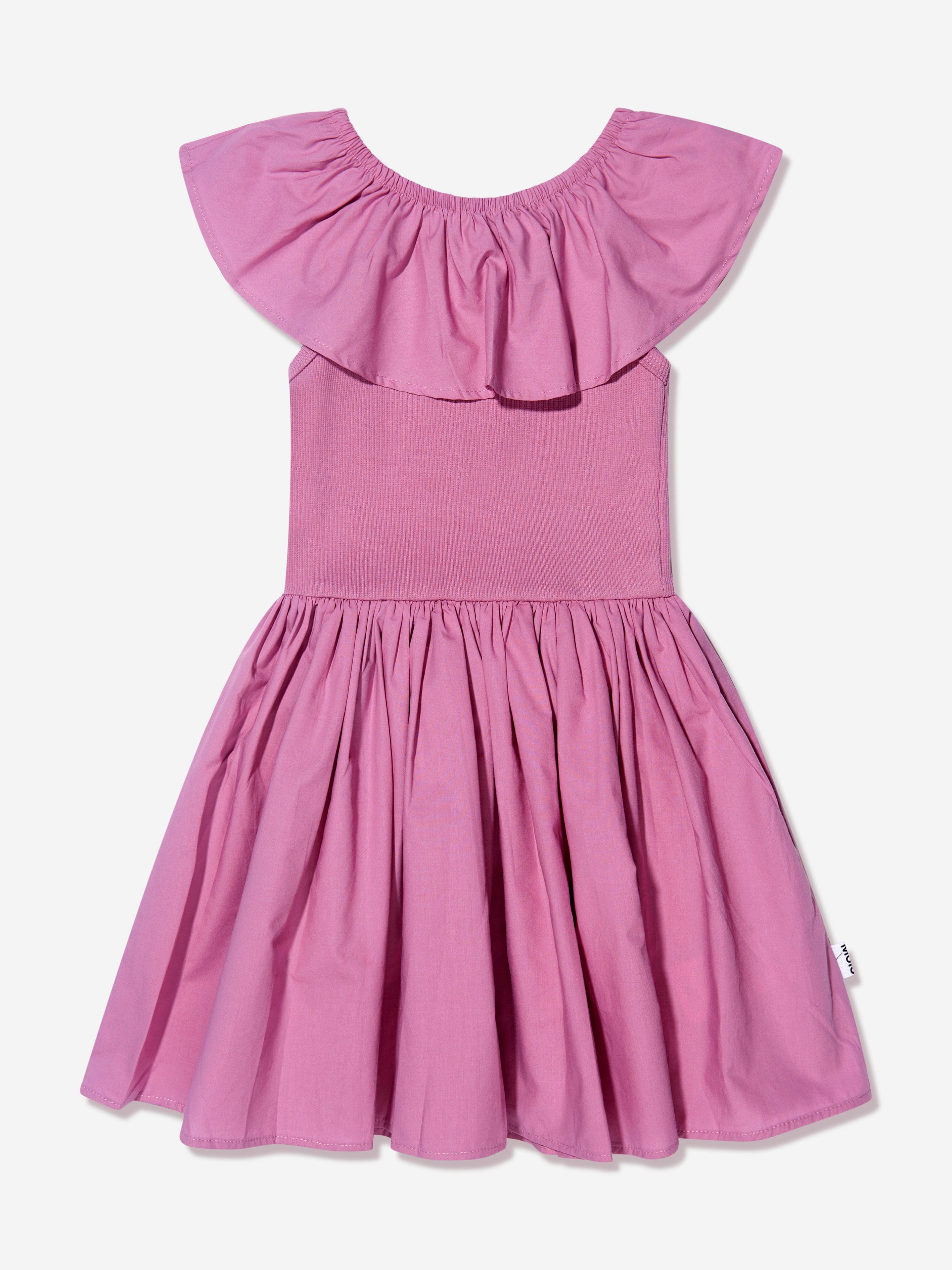 Molo Girls Organic Cotton Ruffle Collar Dress