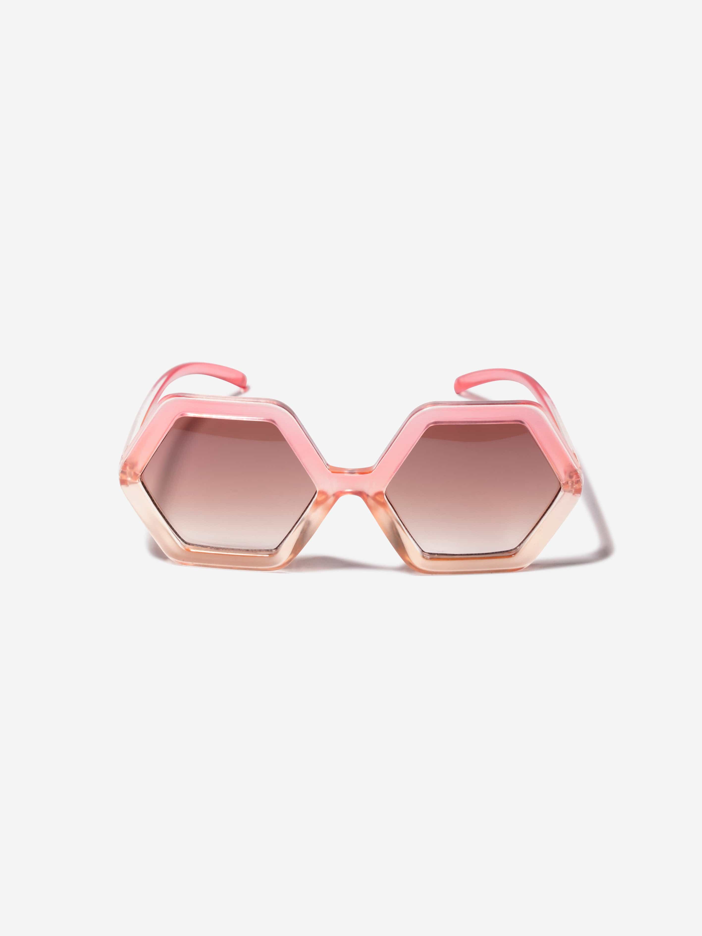 Molo Girls Skyla Hexagon Sunglasses In Pink