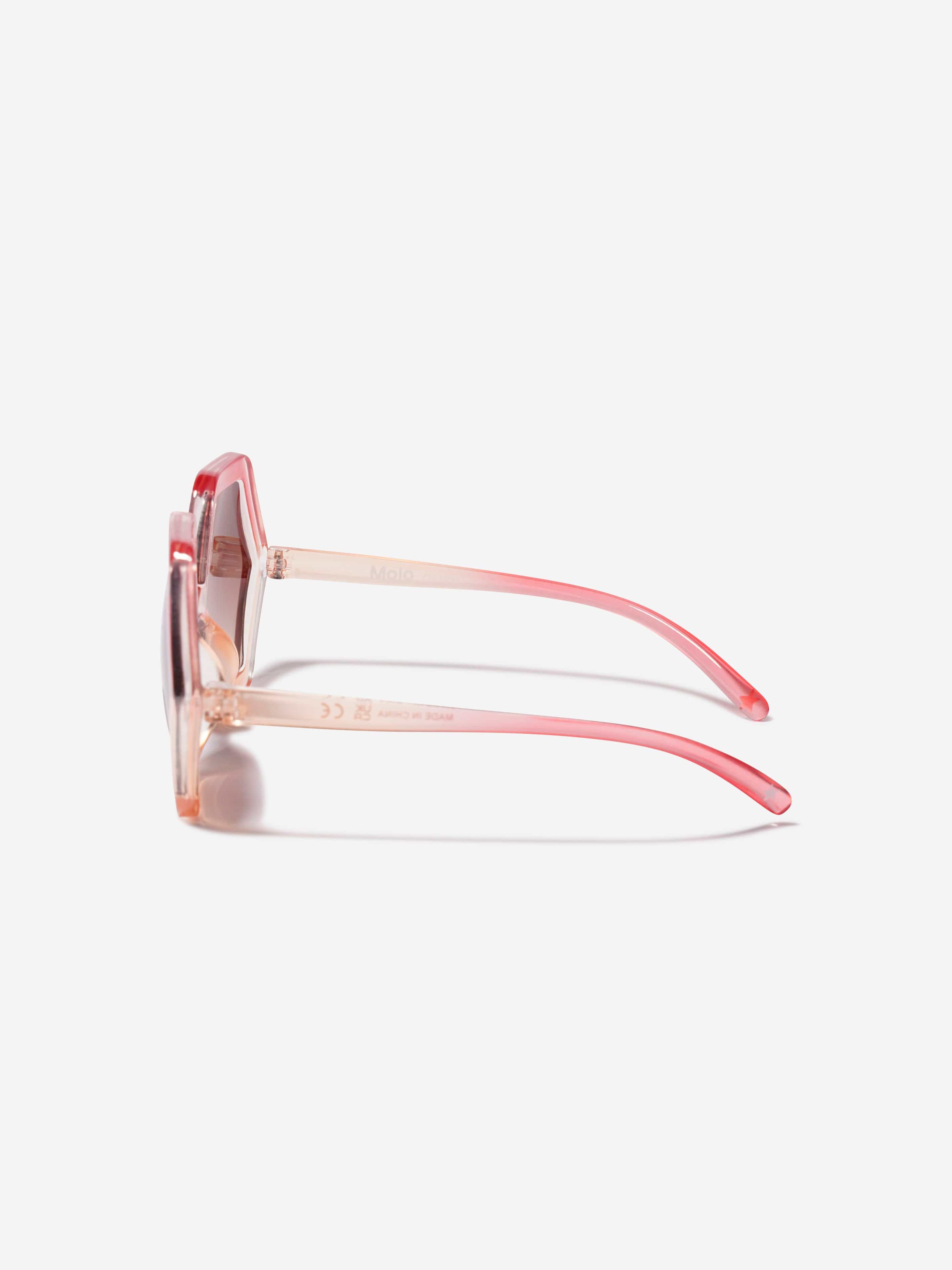 Molo Girls Skyla Hexagon Sunglasses In Pink