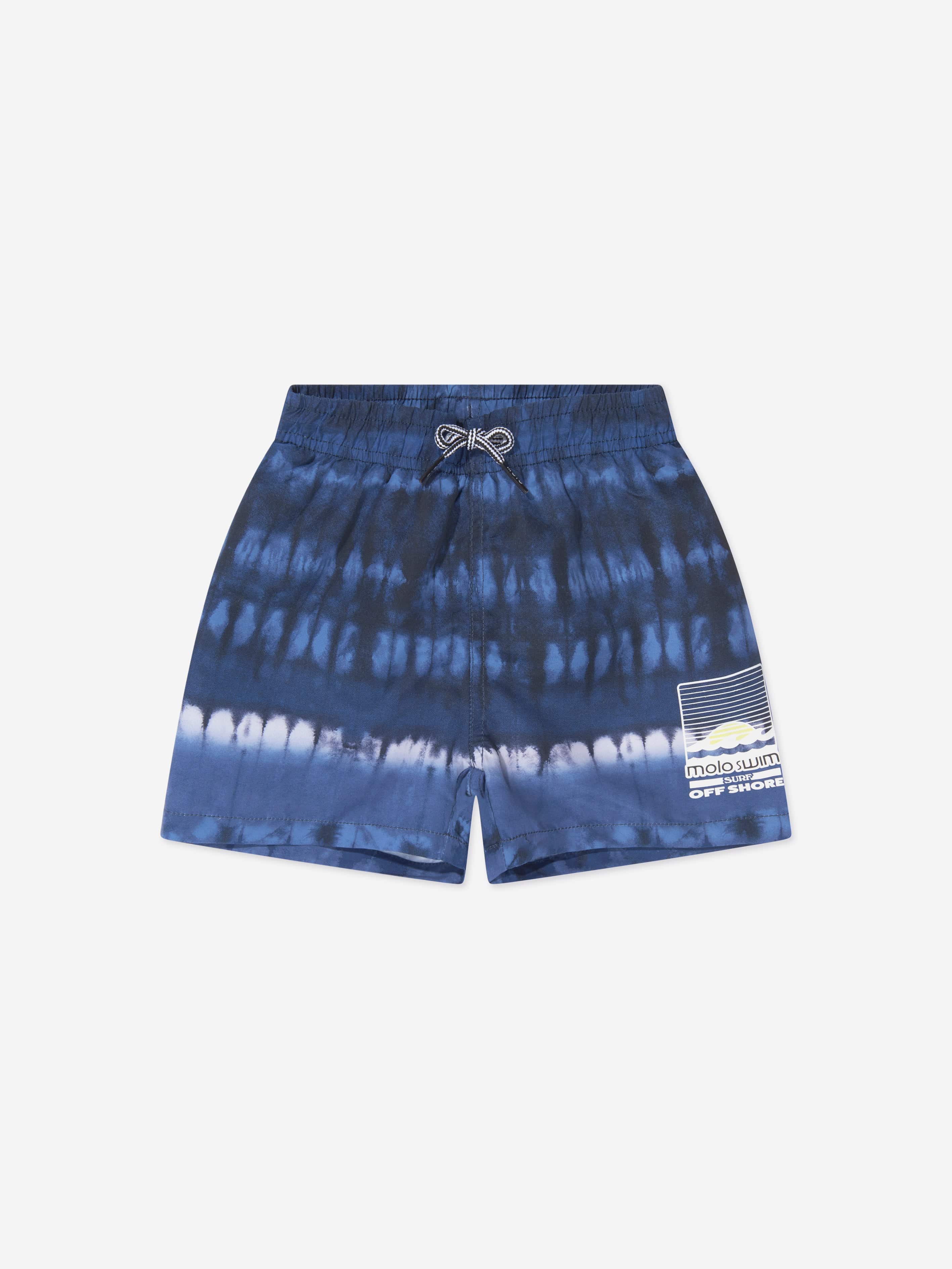 Molo Boys Tie Dye Niko Swim Shorts In Navy