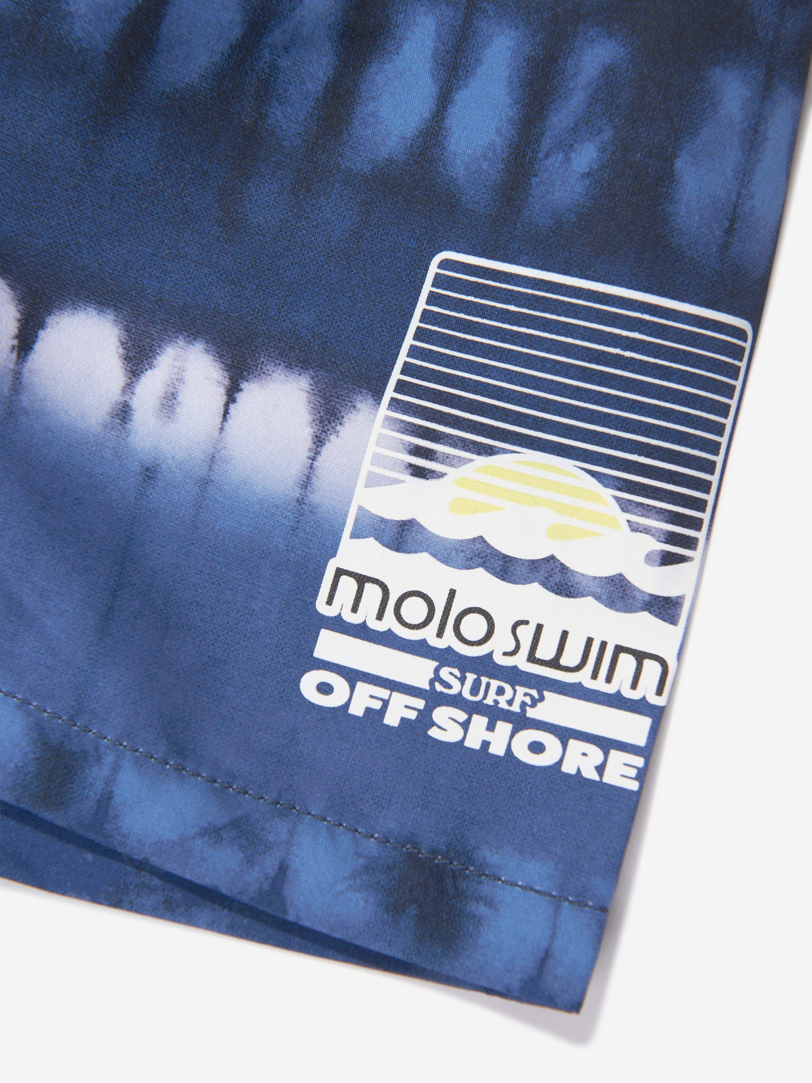 Molo Boys Tie Dye Niko Swim Shorts In Navy