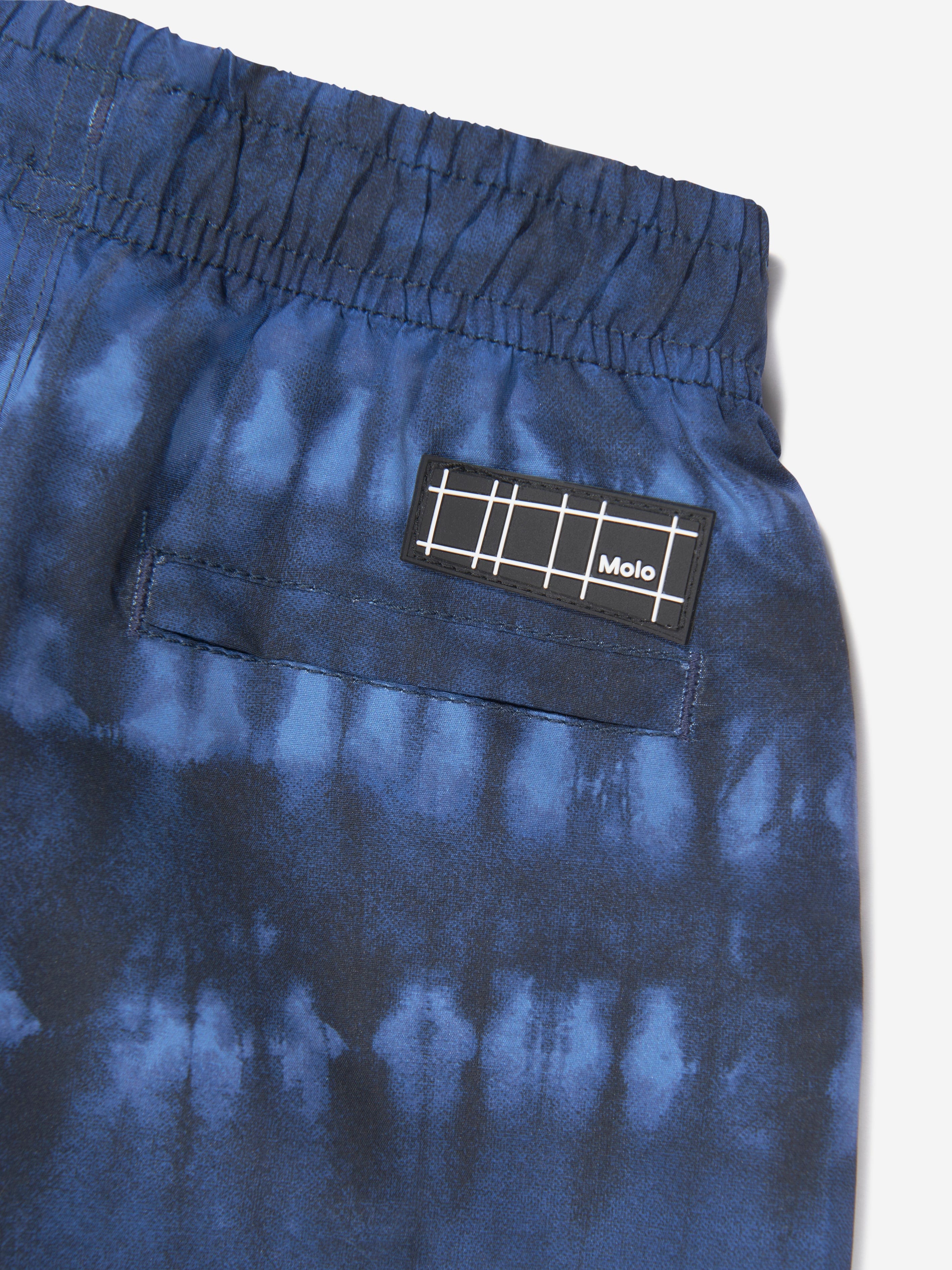 Molo Boys Tie Dye Niko Swim Shorts In Navy