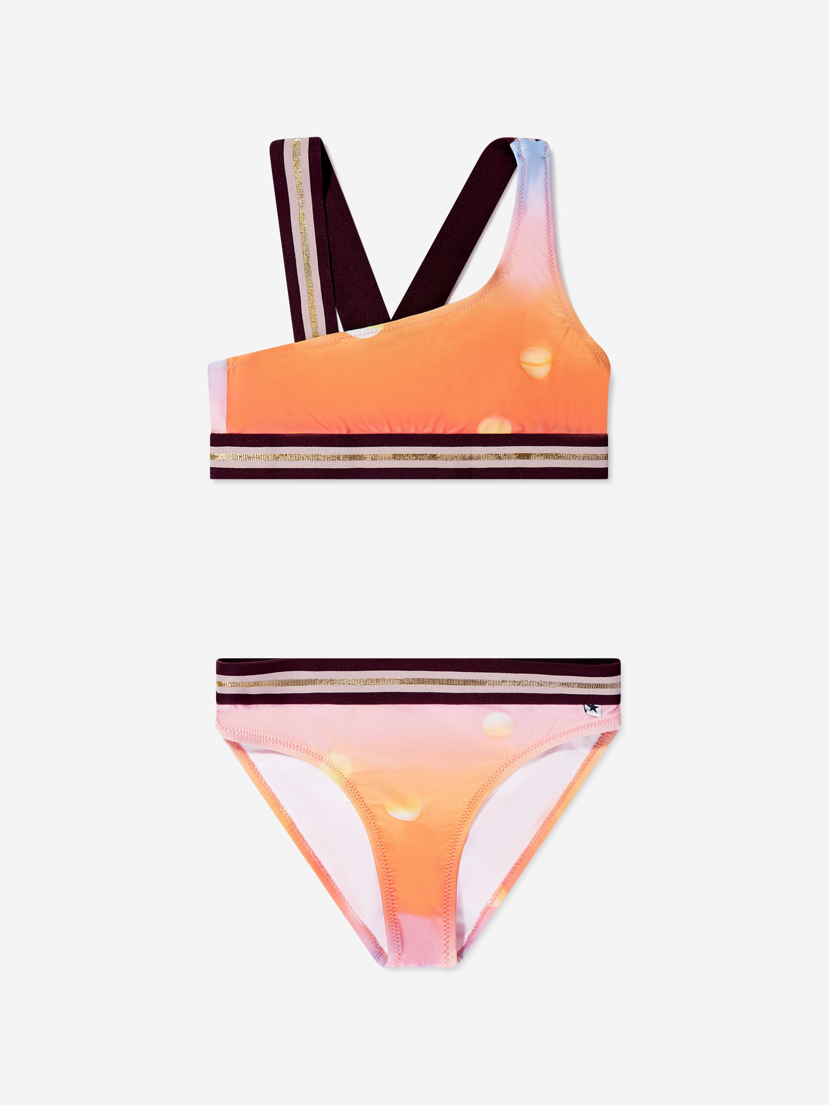 Molo Girls Sun Print Nicola Bikini In Orange