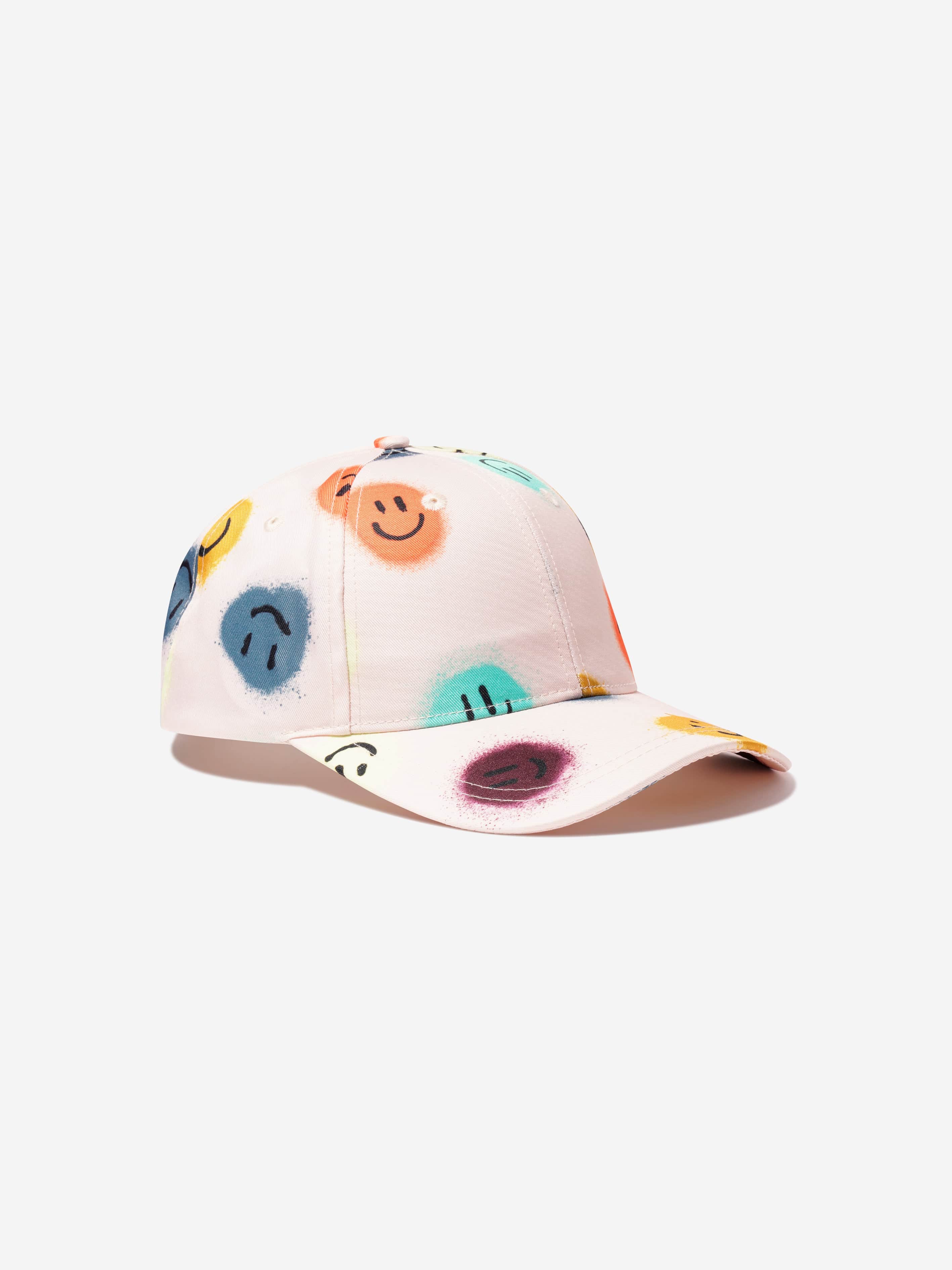 Molo Girls Smiley Face Cap In Cream