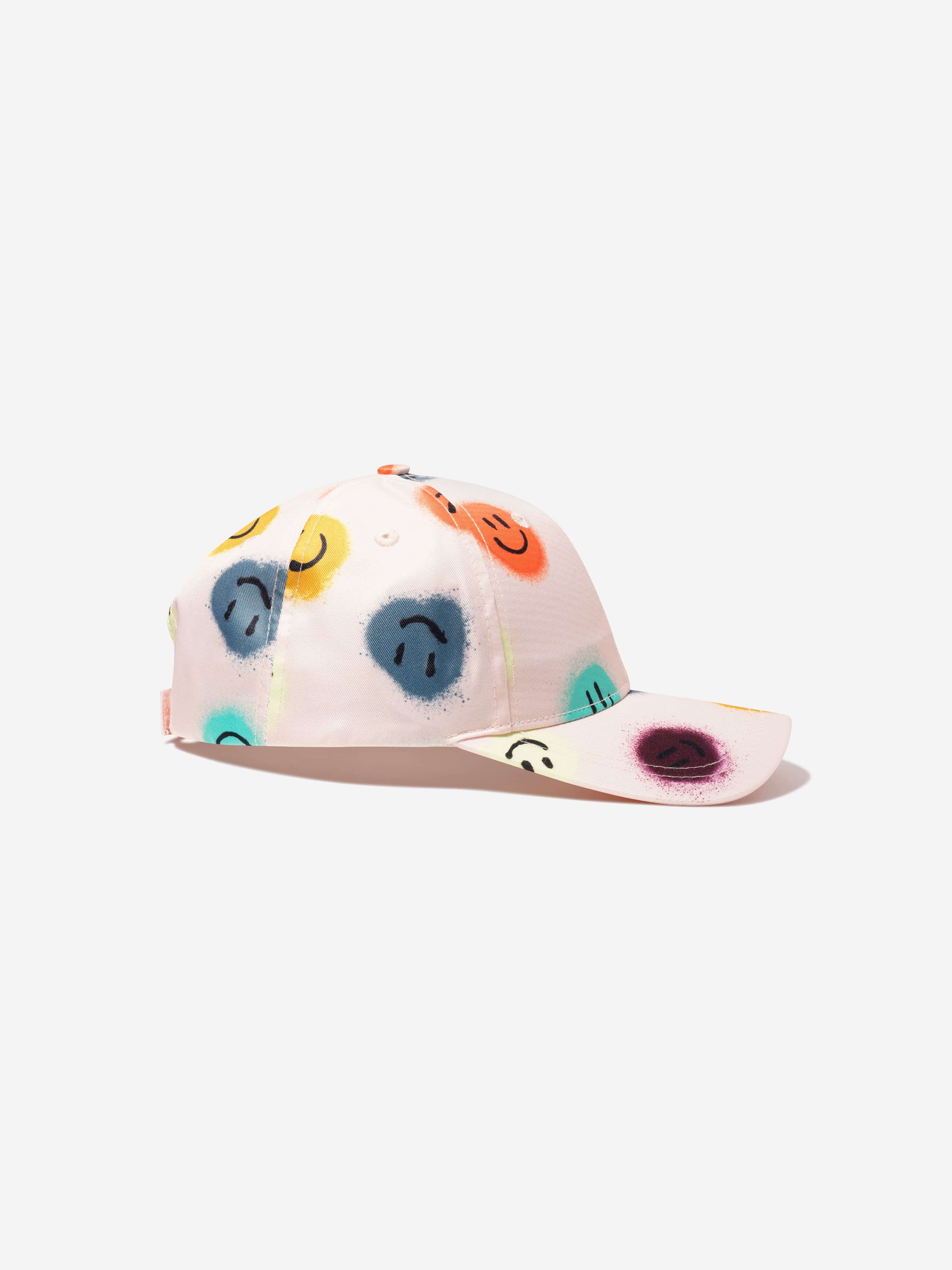 Molo Girls Smiley Face Cap In Cream