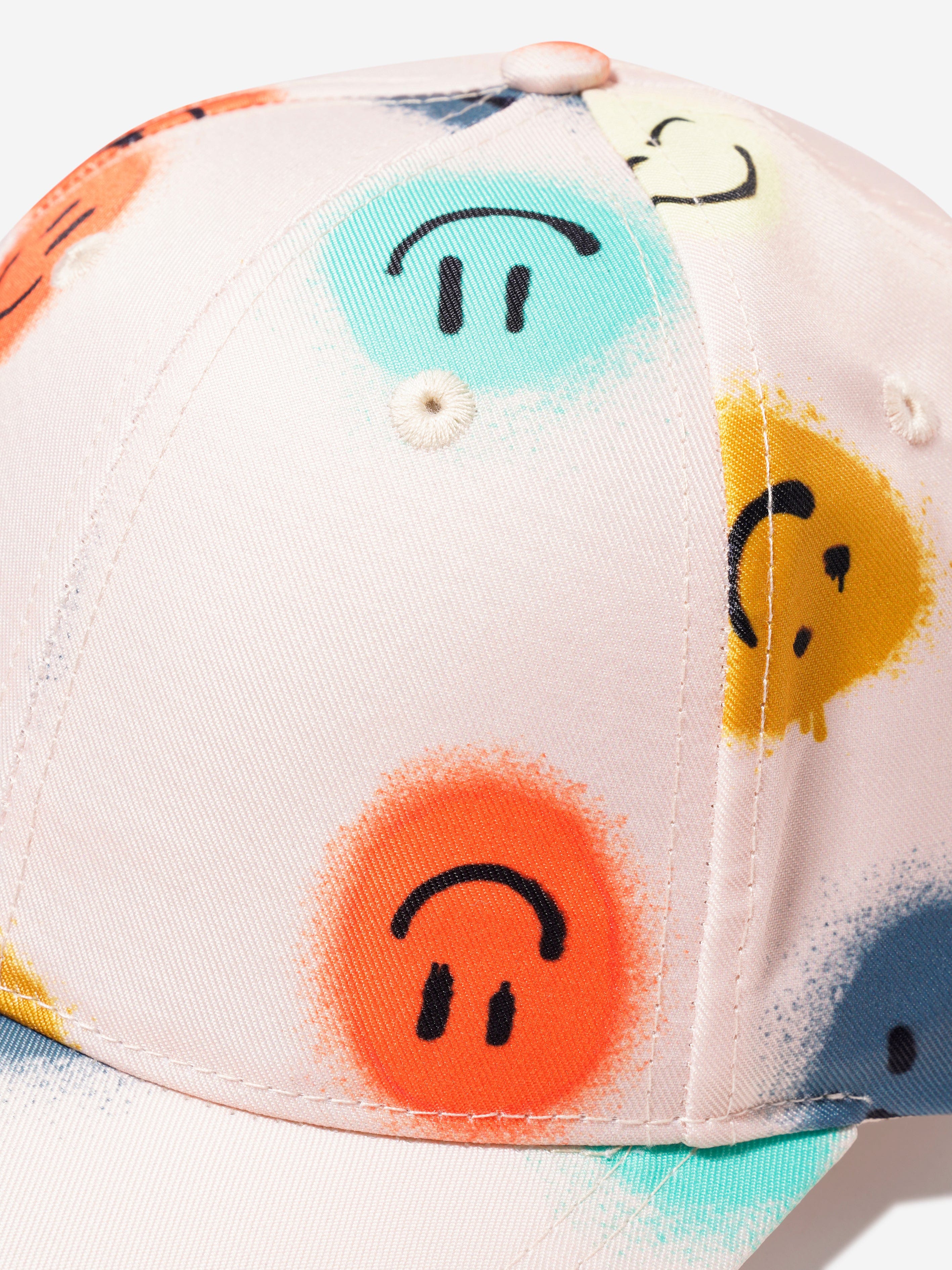 Molo Girls Smiley Face Cap In Cream