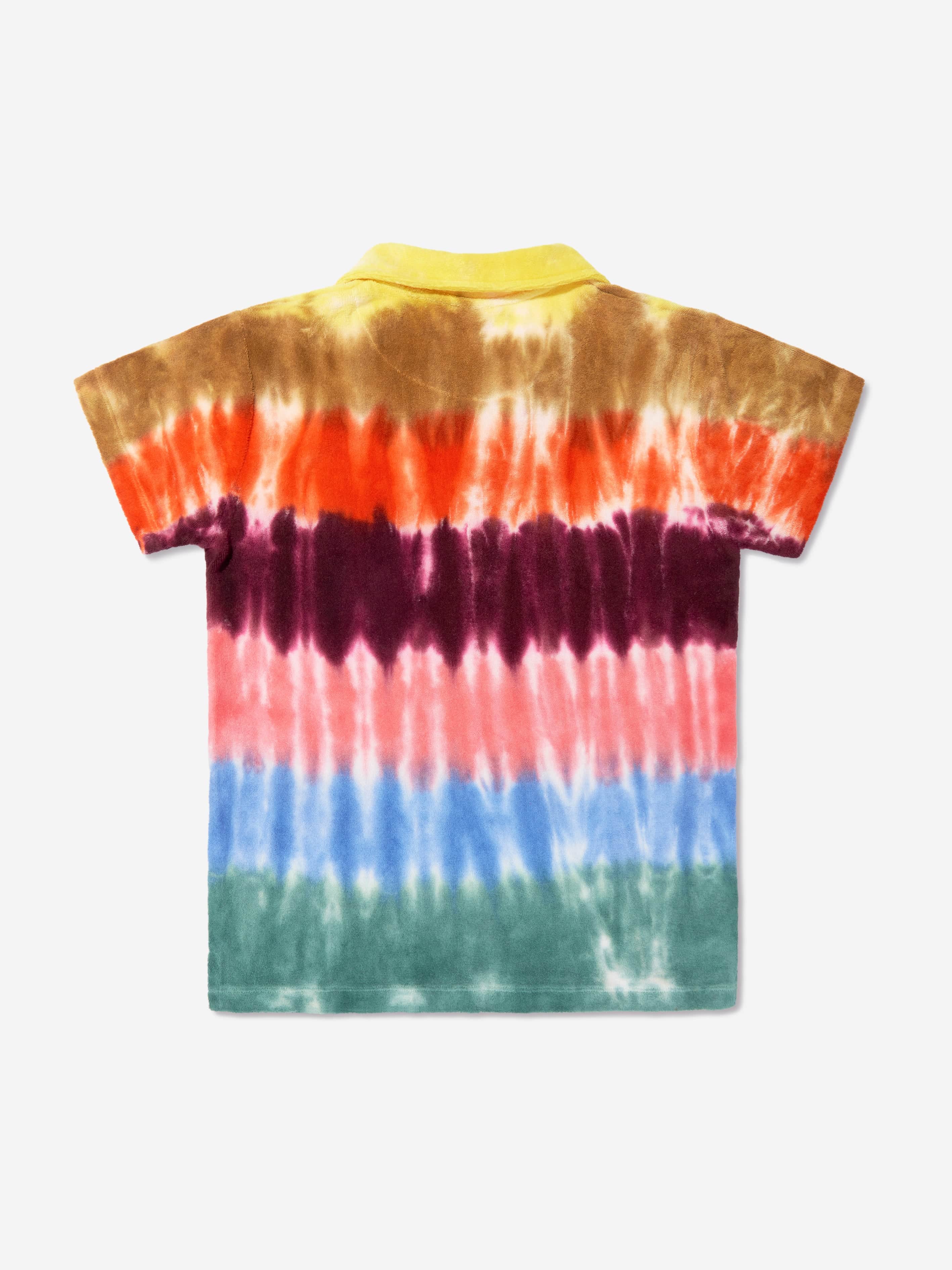 Molo Boys Tie Dye Towelling Randel Polo Top In Multicolour