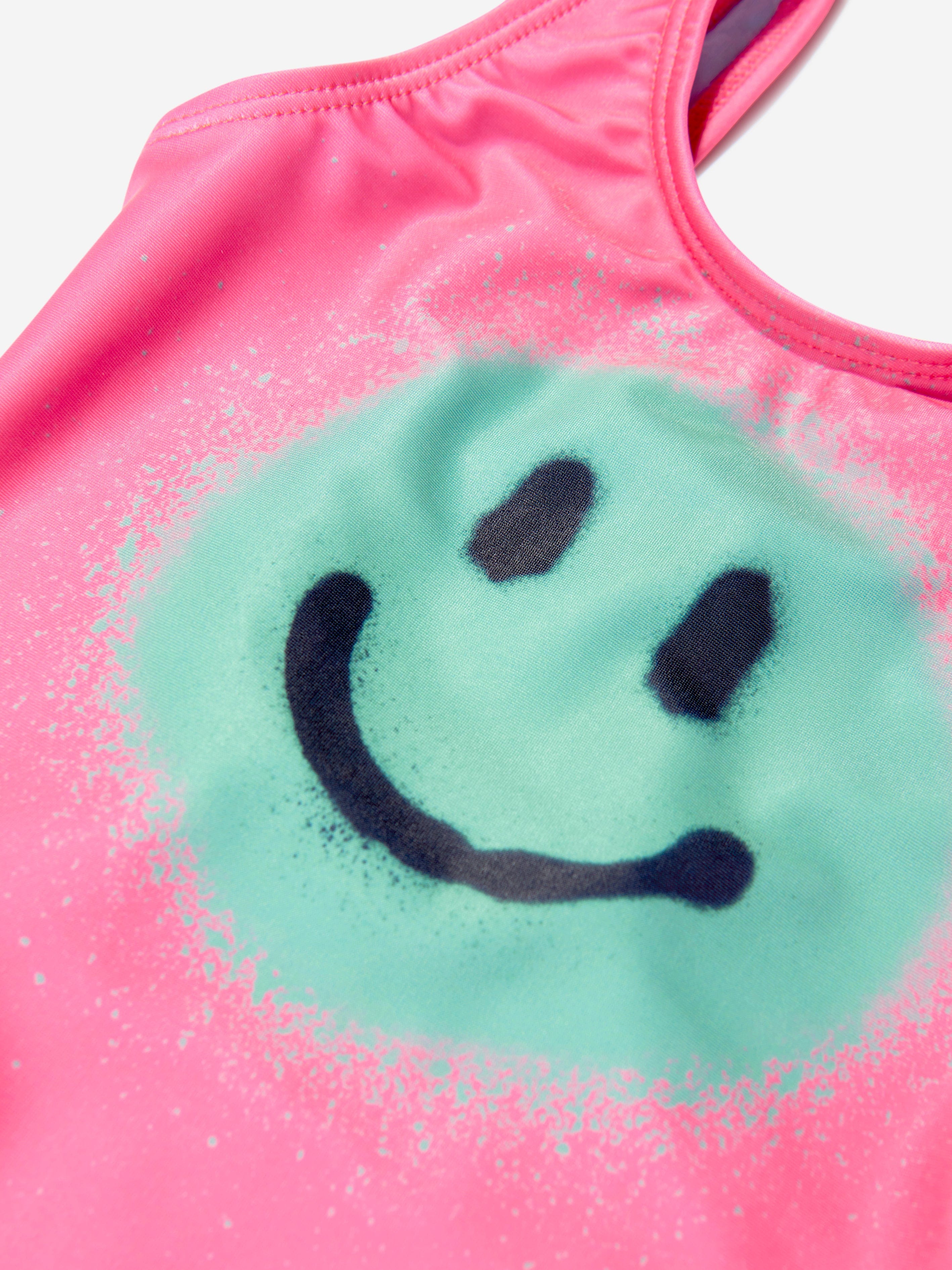 Molo Girls Smiley Face Nika Swimsuit In Pink