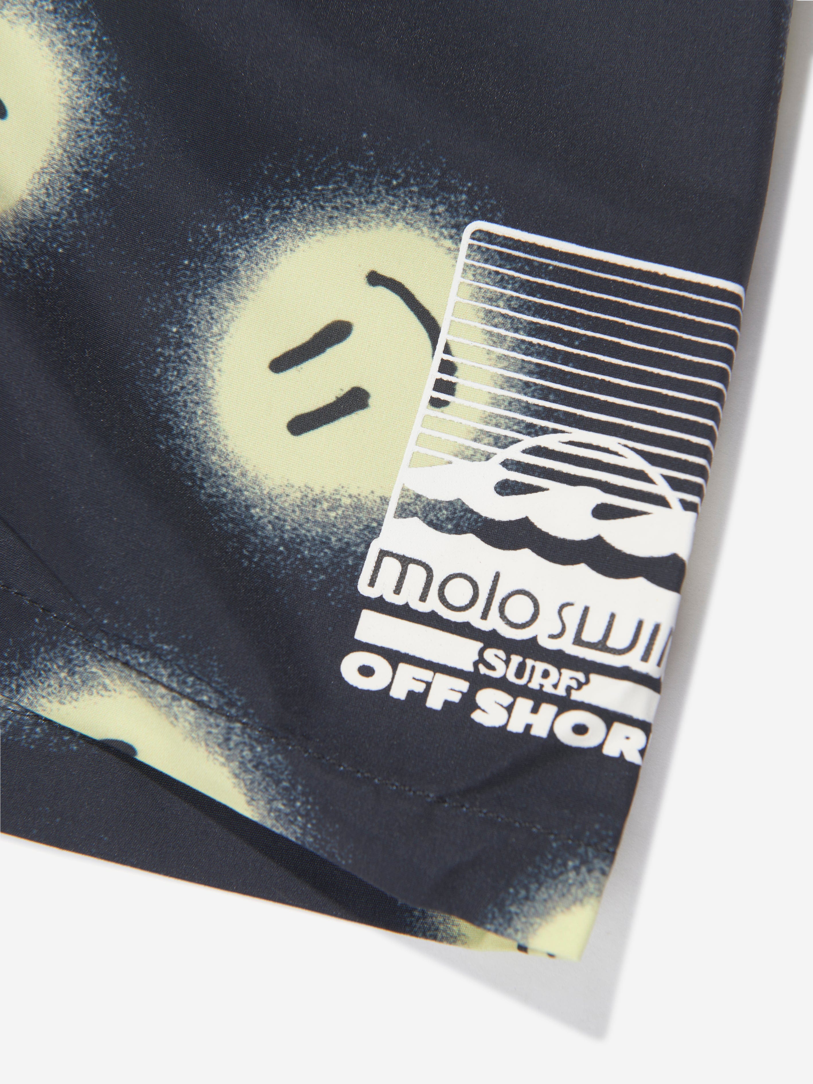 Molo Boys Smiley Face Niko Swim Shorts In Black