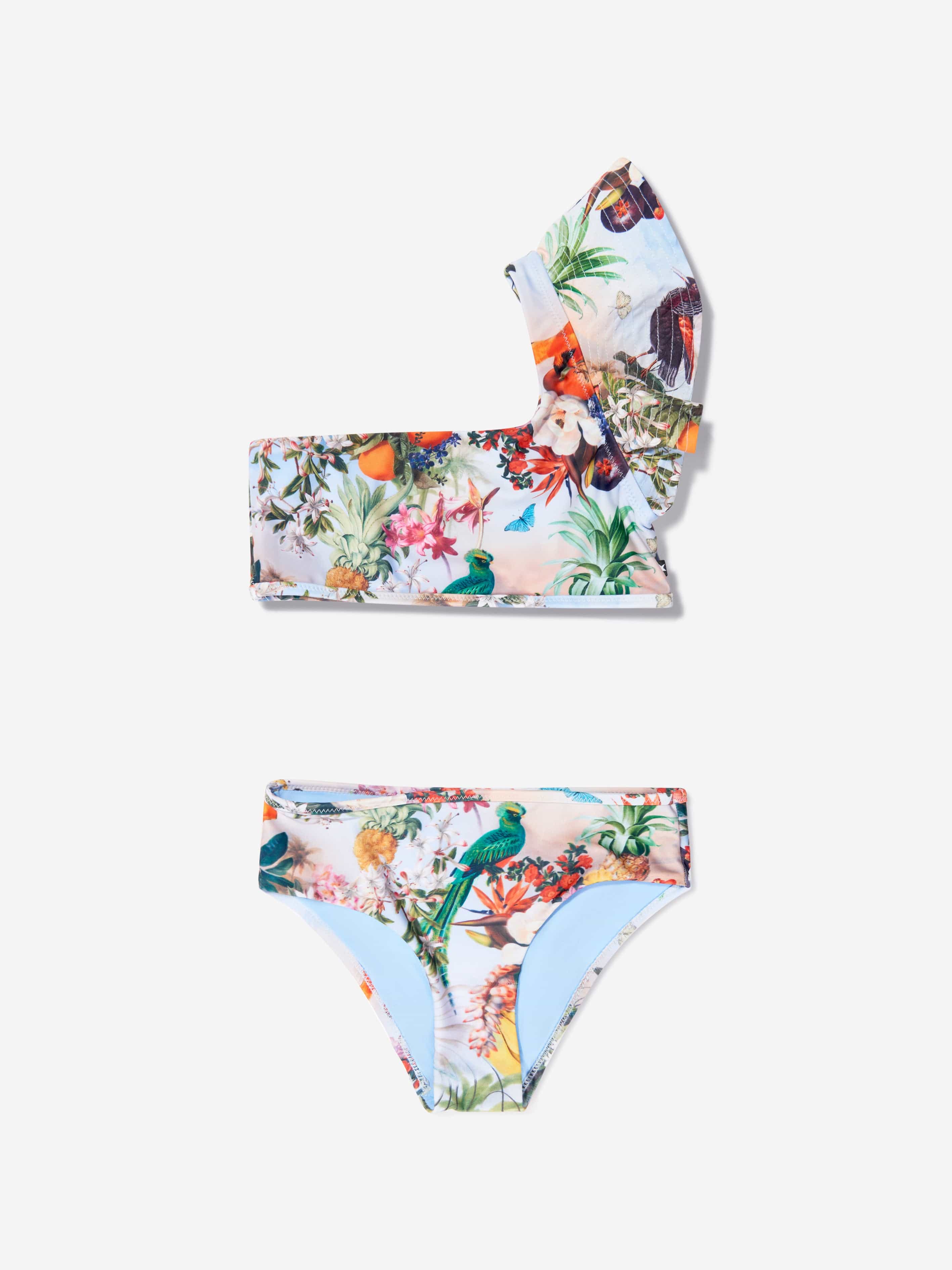 Molo Girls Tropical Nola Asymmetrical Bikini In Multicolour