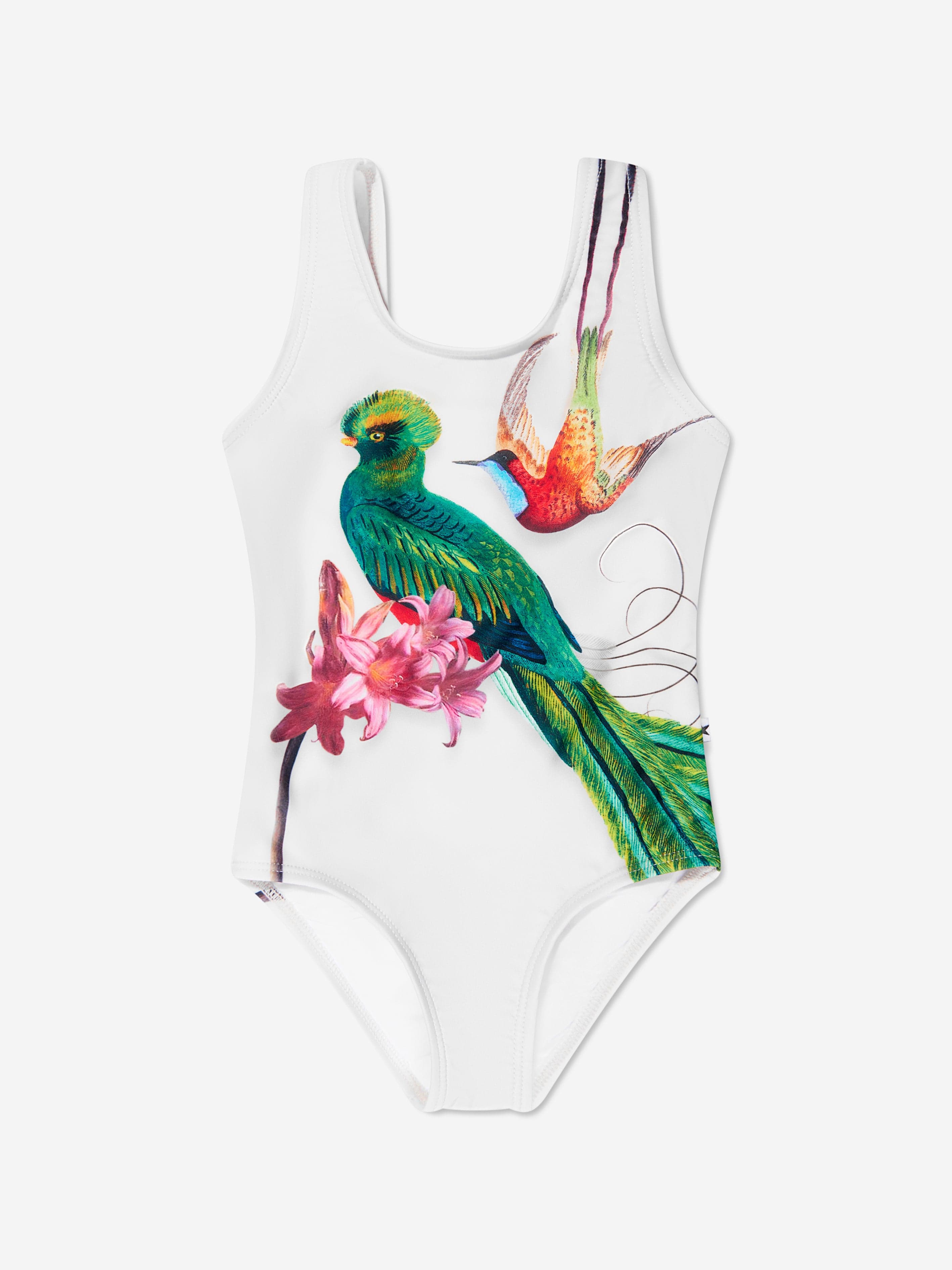 Molo Girls Paradise Bird Nika Swimsuit In White