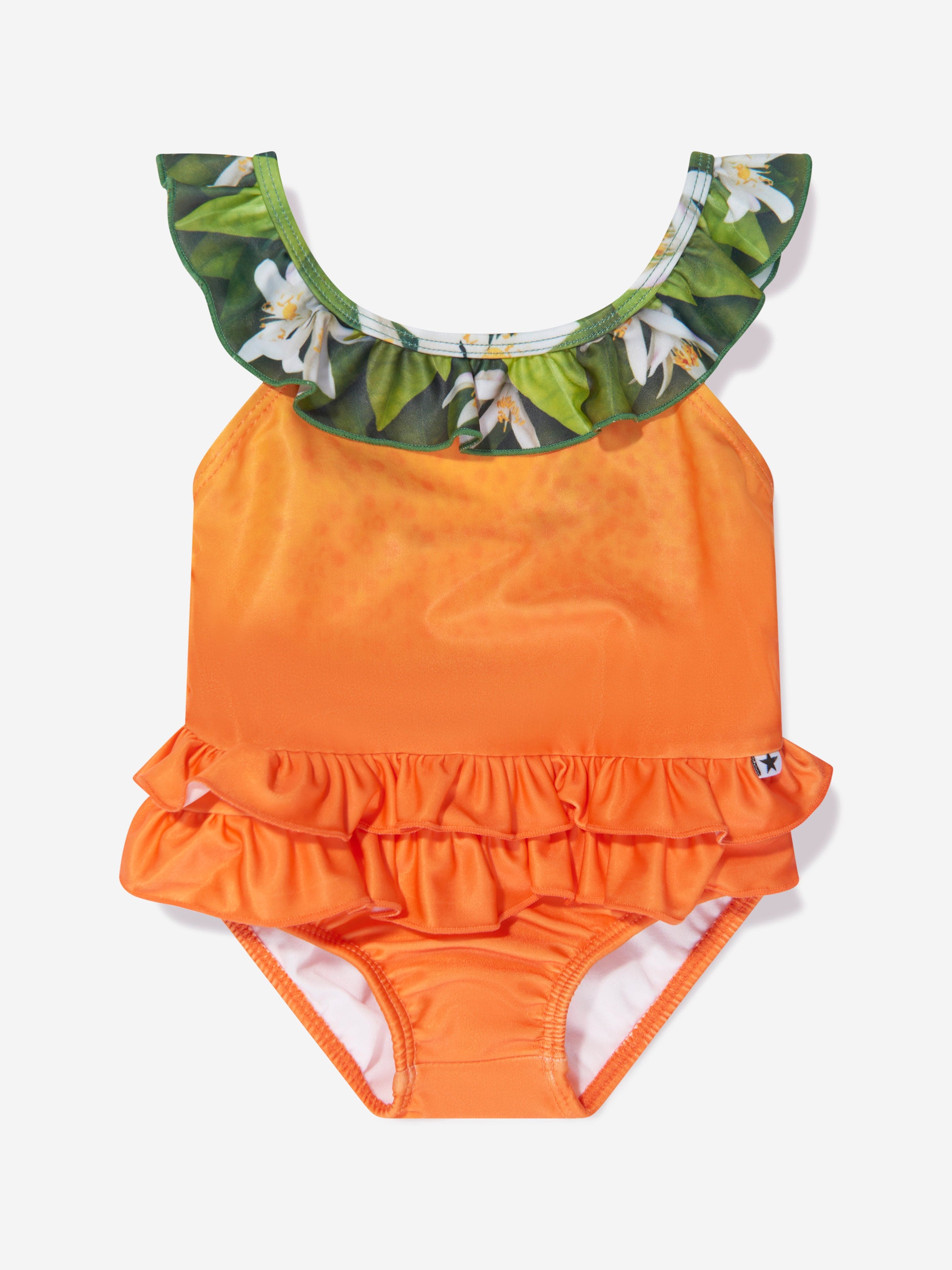 Molo Girls Ruffle Nalani Swimsuit In Orange