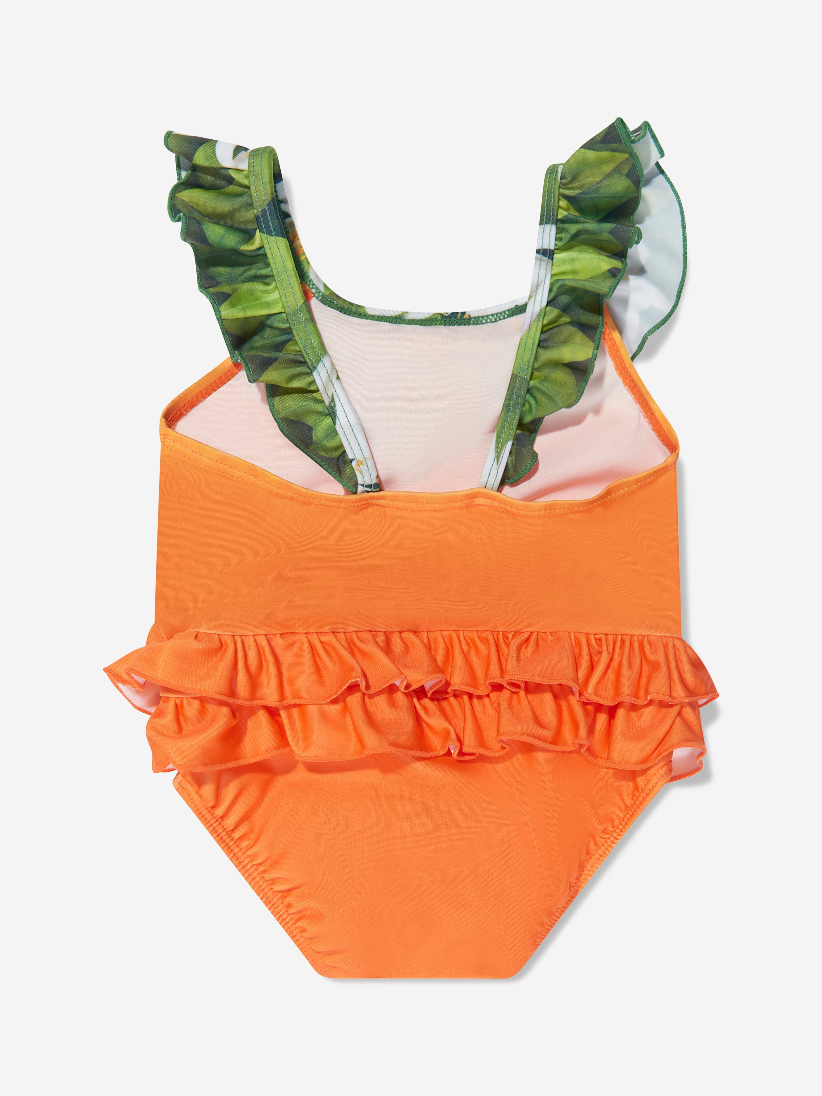 Molo Girls Ruffle Nalani Swimsuit In Orange