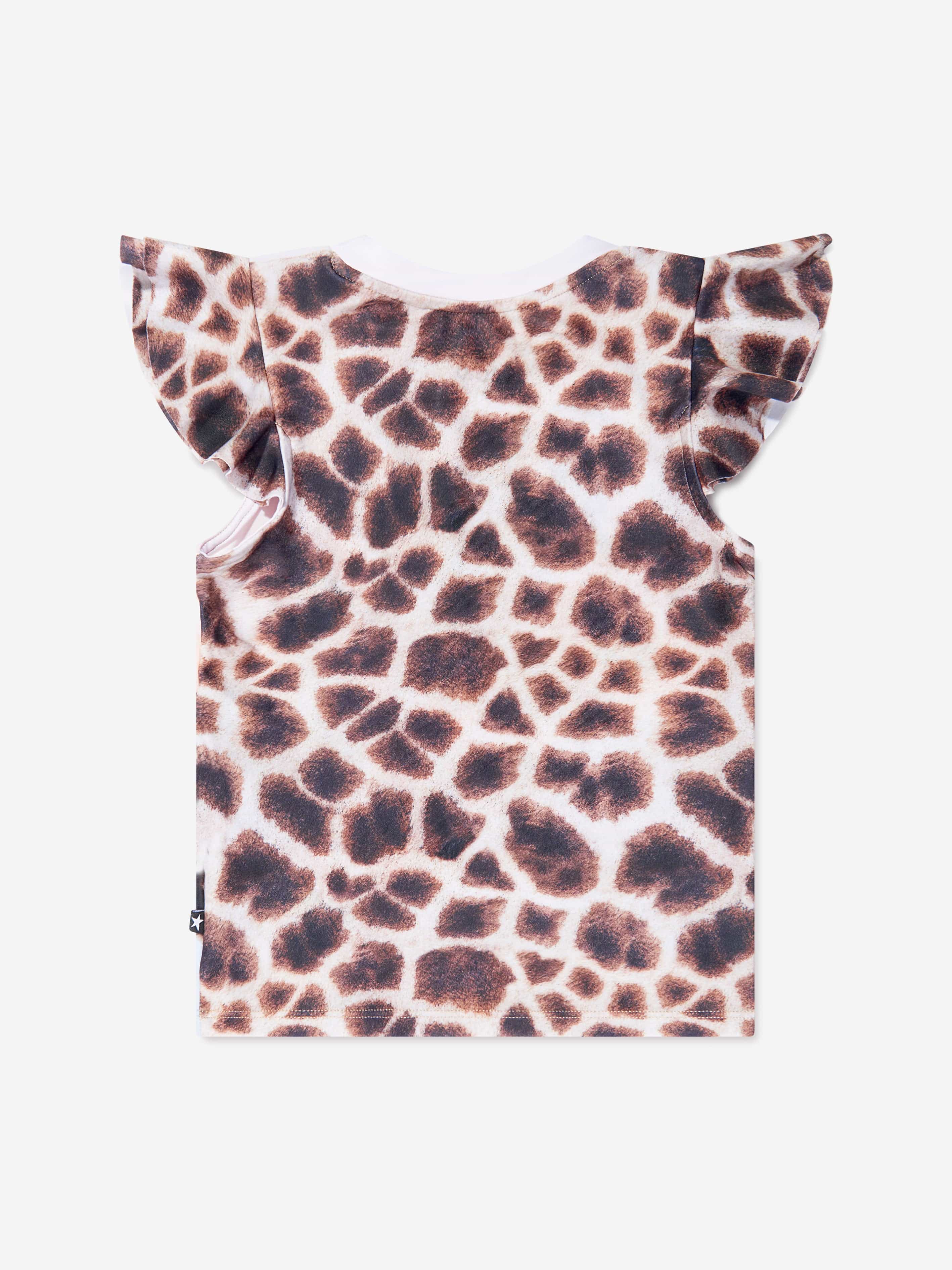 Molo Girls Giraffe Neona T-Shirt In Multicolour