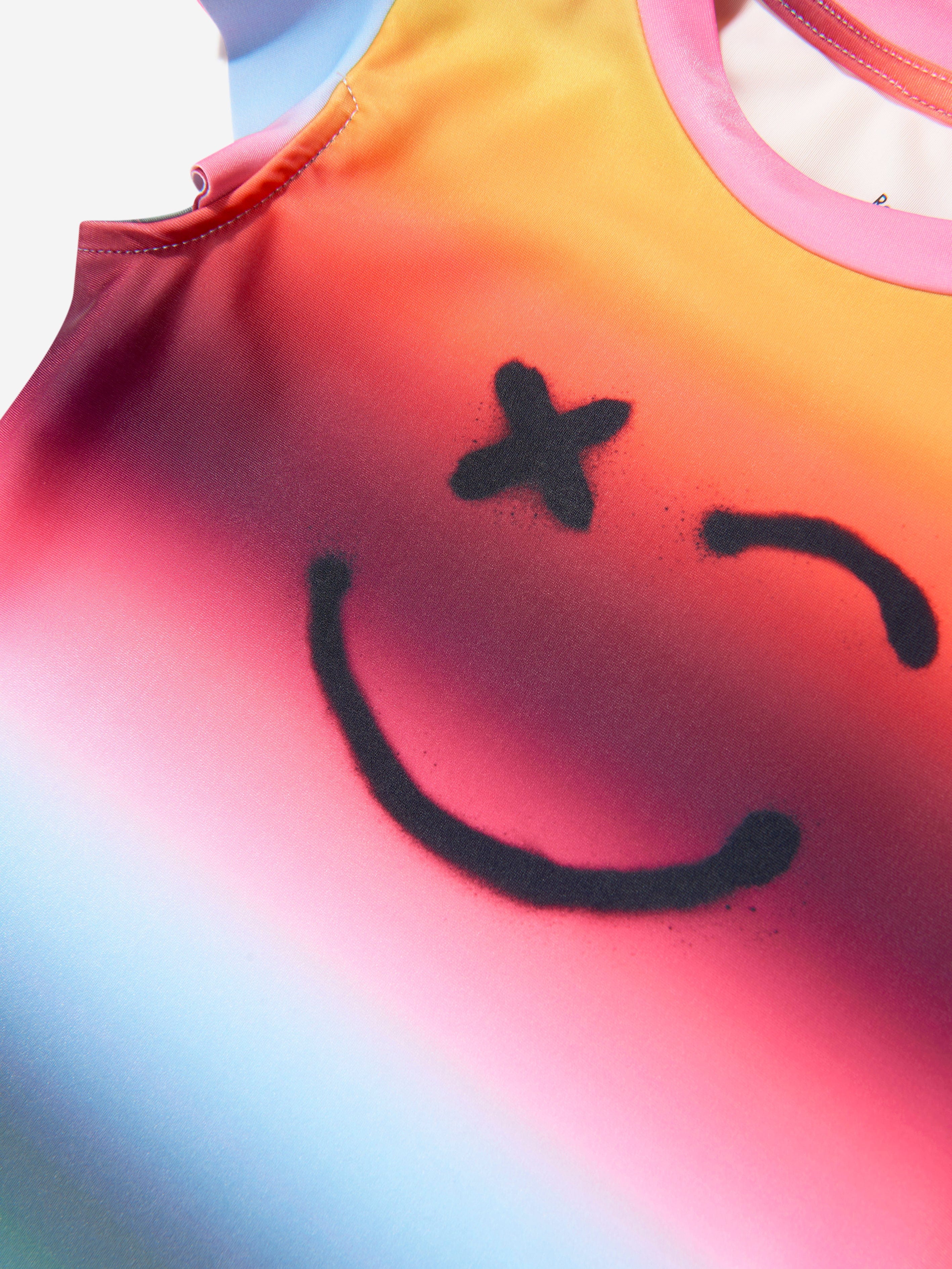 Molo Girls Smiley Face Neona T-Shirt In Multicolour