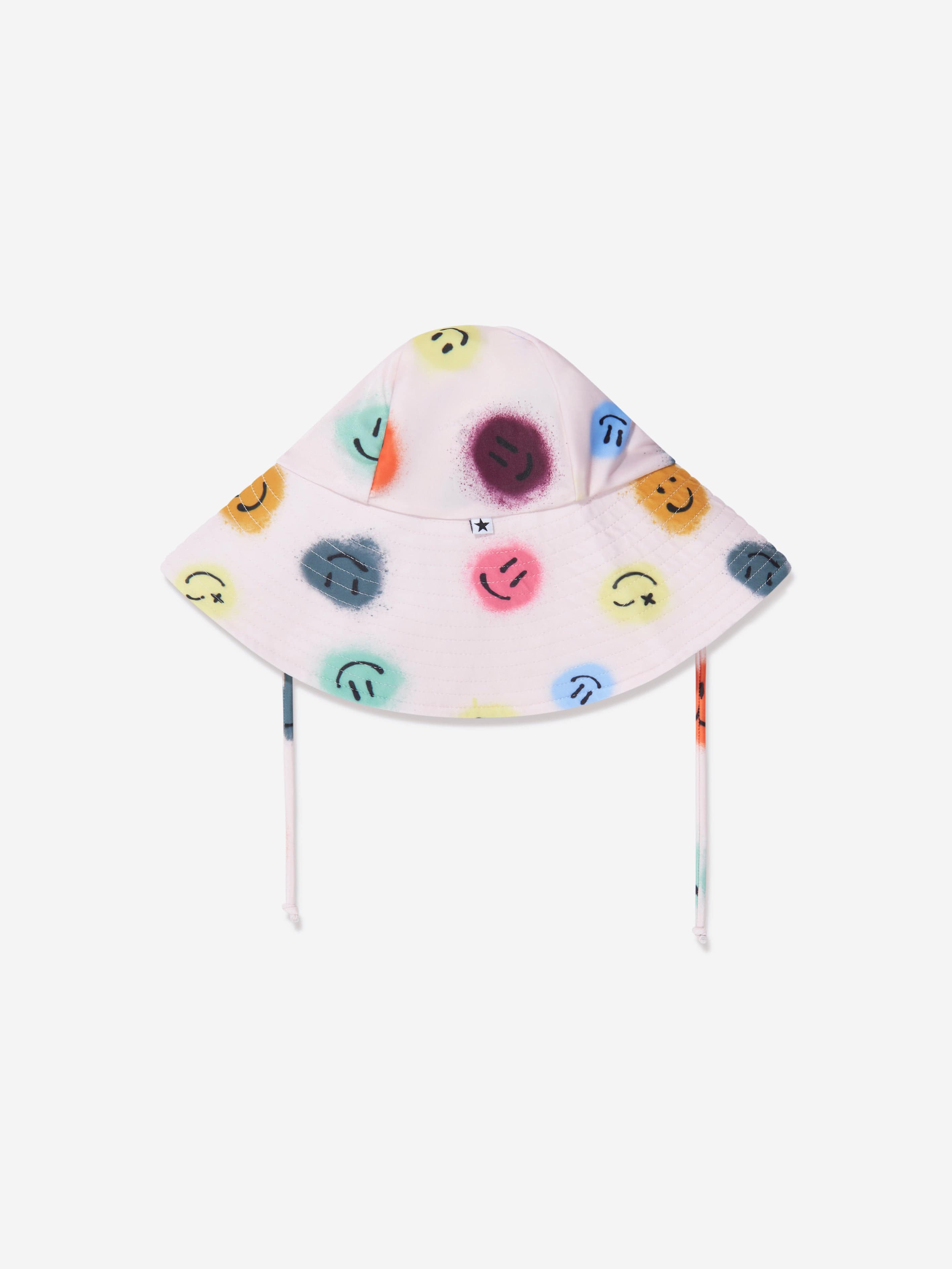 Molo Girls Smiley Face Nuka Hat In Cream