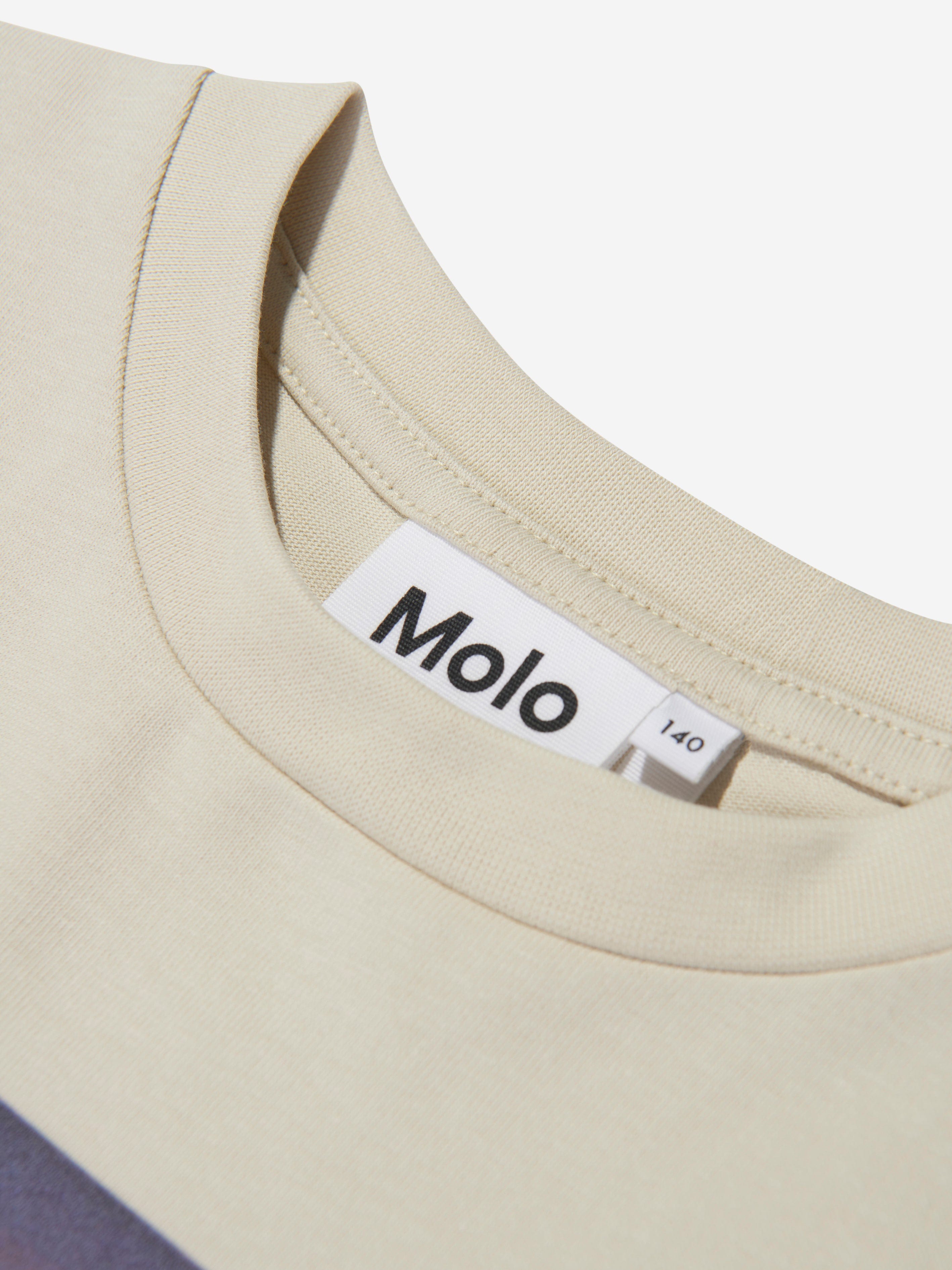 Molo Boys Organic Cotton Riley T-Shirt In Cream