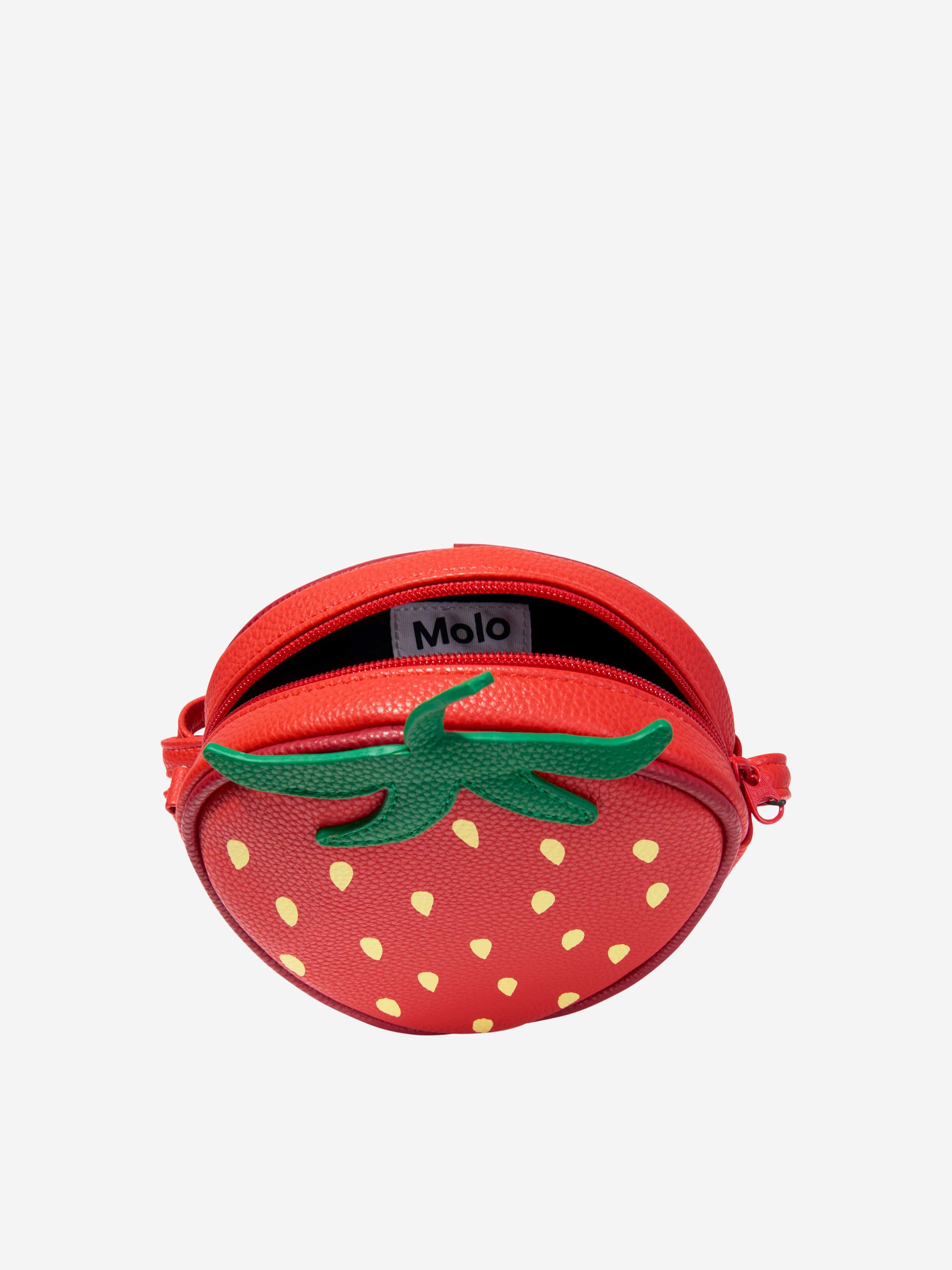 Molo Girls Strawberry Shoulder Bag (H:17cm) In Red