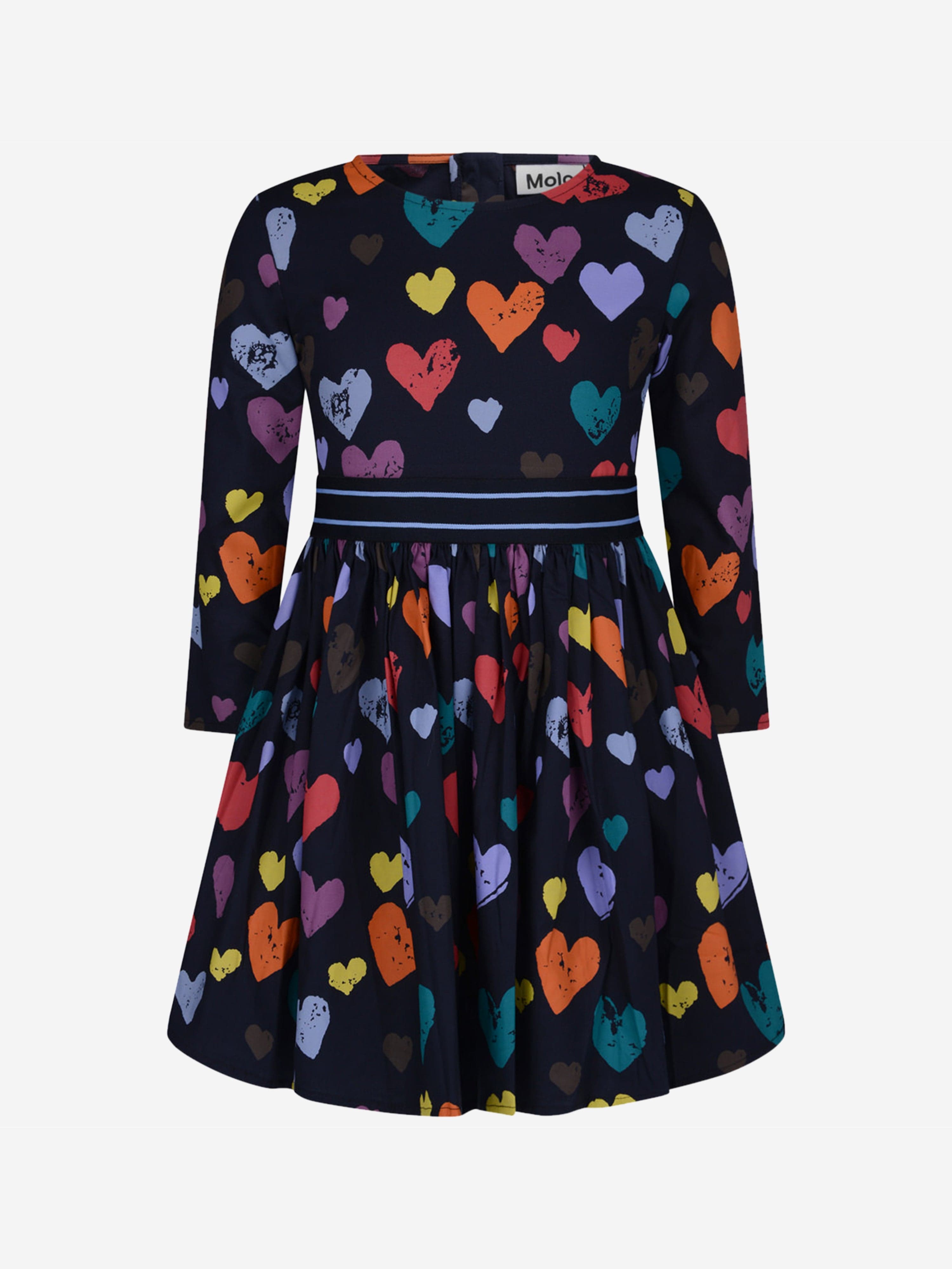 Molo Girl Dress - Cotton Hearts Dress