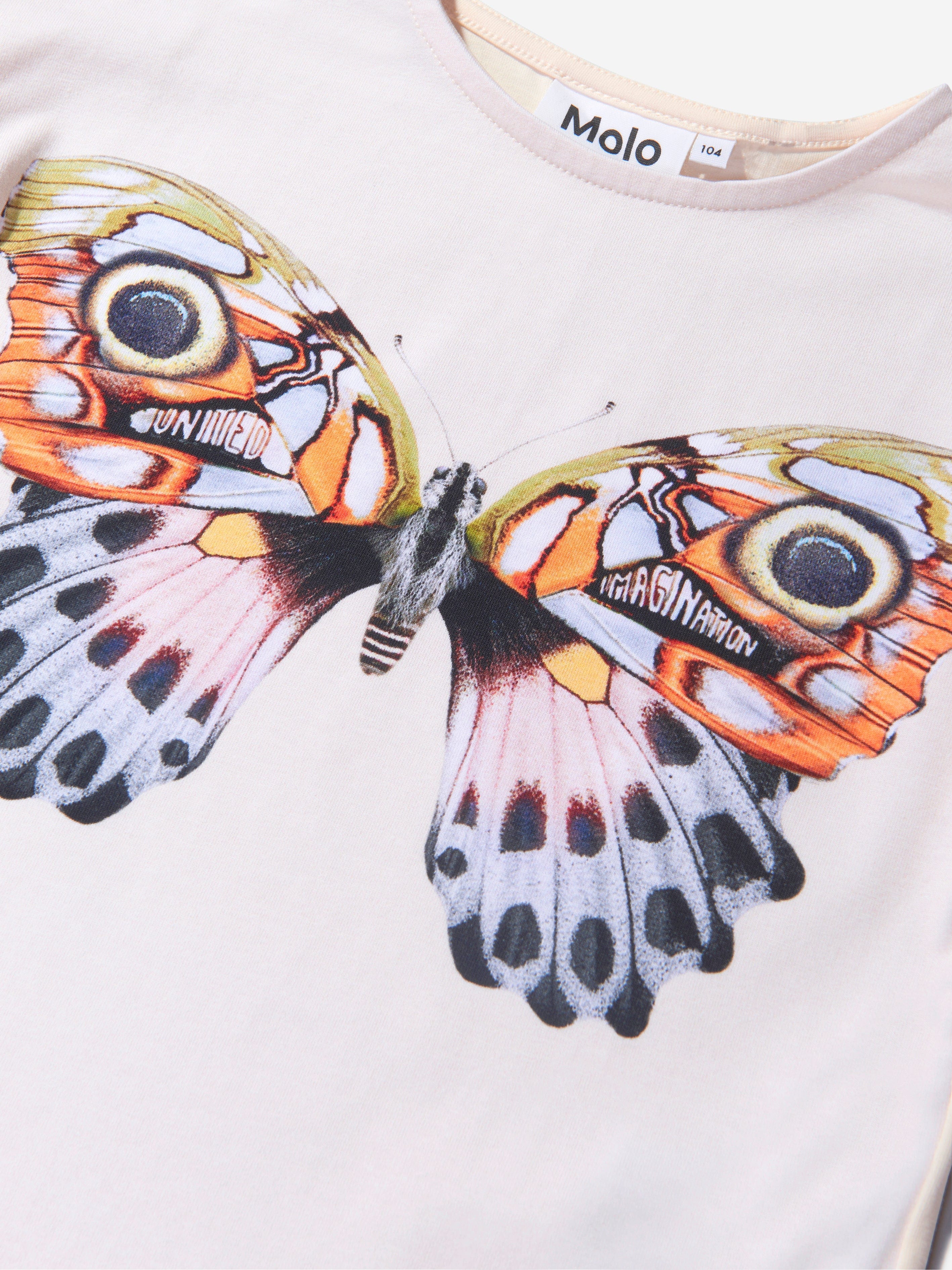 Molo Girls Organic Cotton Exotic Butterfly T-Shirt