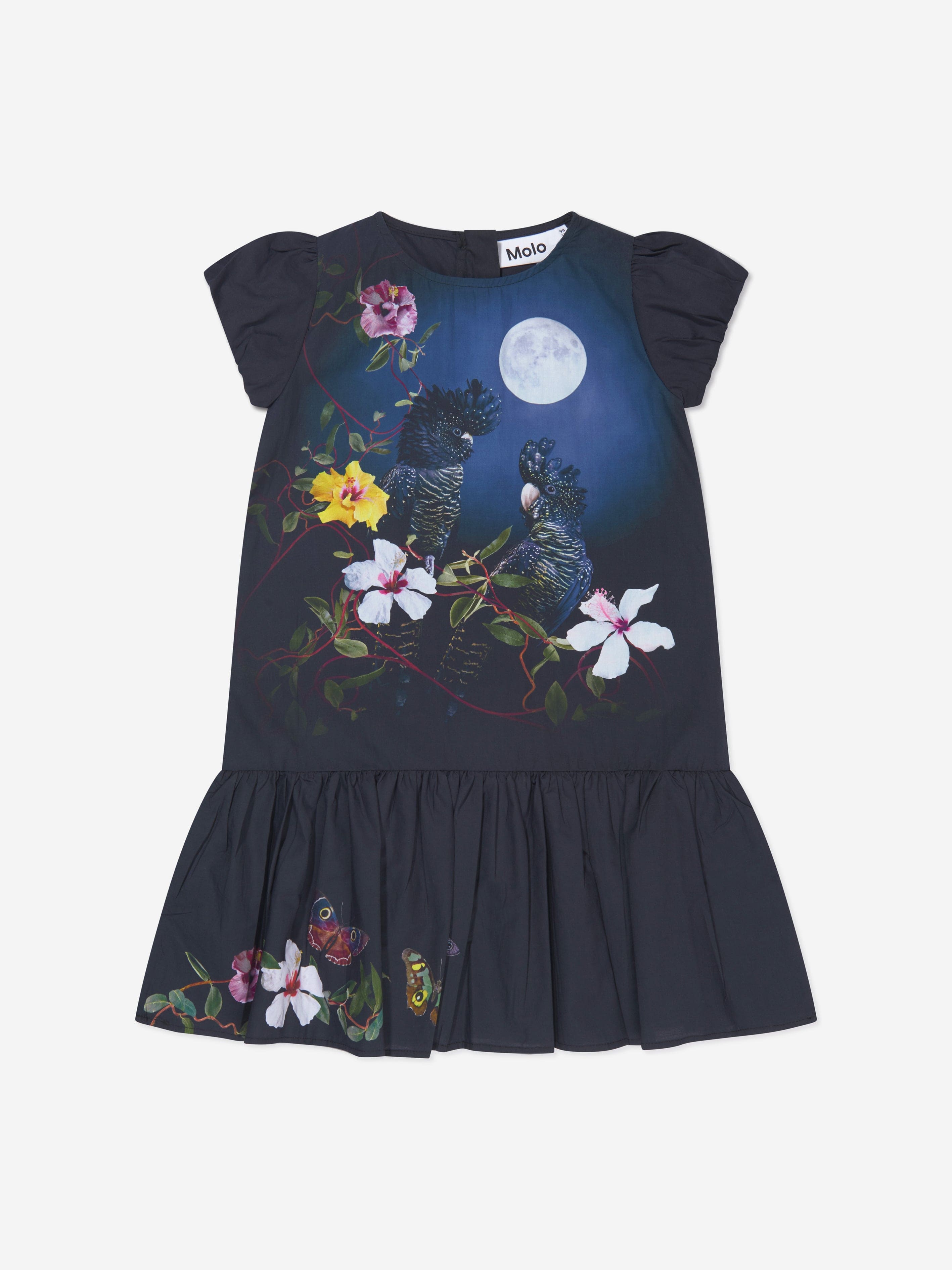 Molo Girls Organic Cotton Moonlight Birds Dress