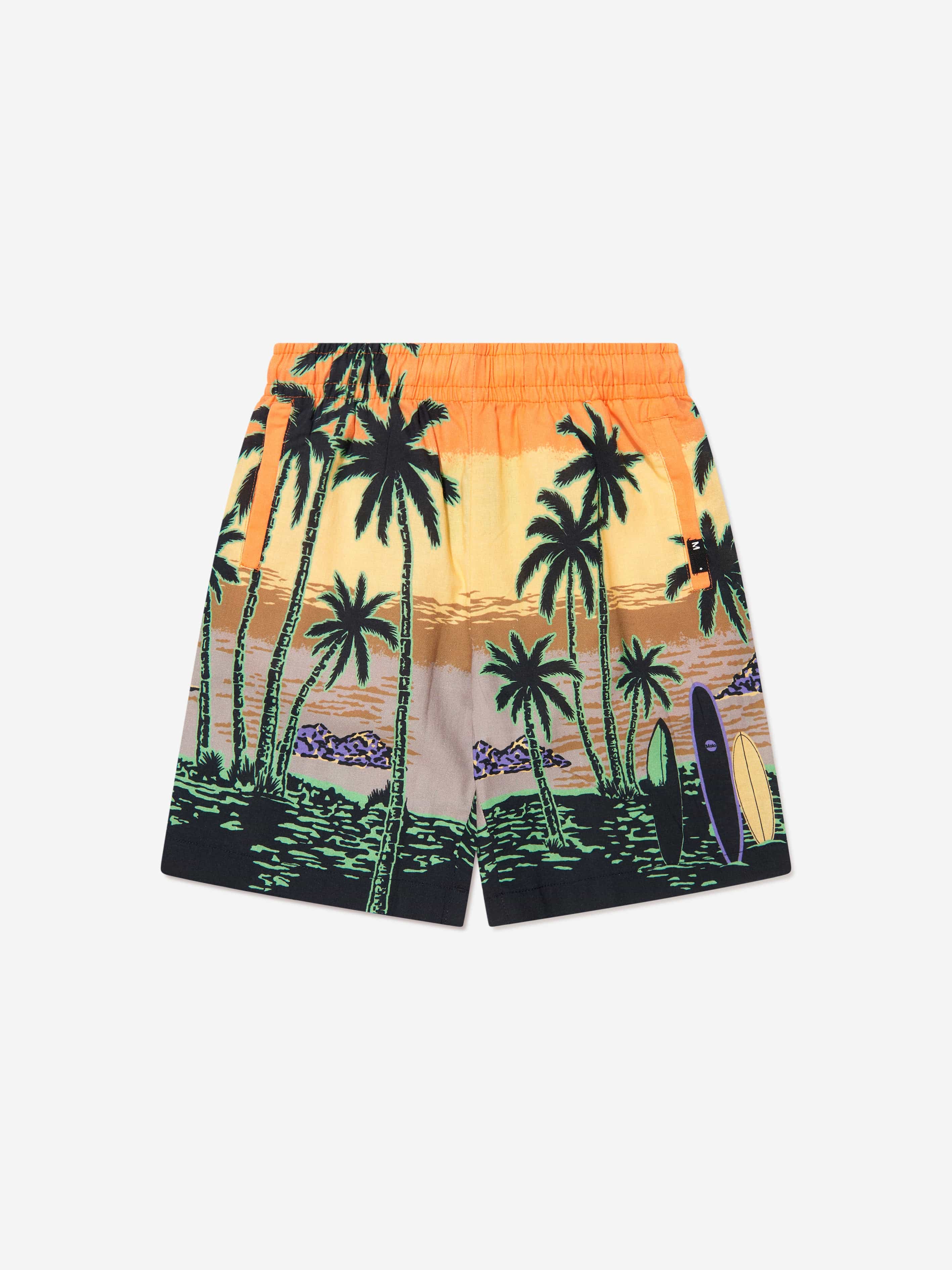 Molo Boys Organic Cotton Adi Hawaiian Shorts In Multicolour