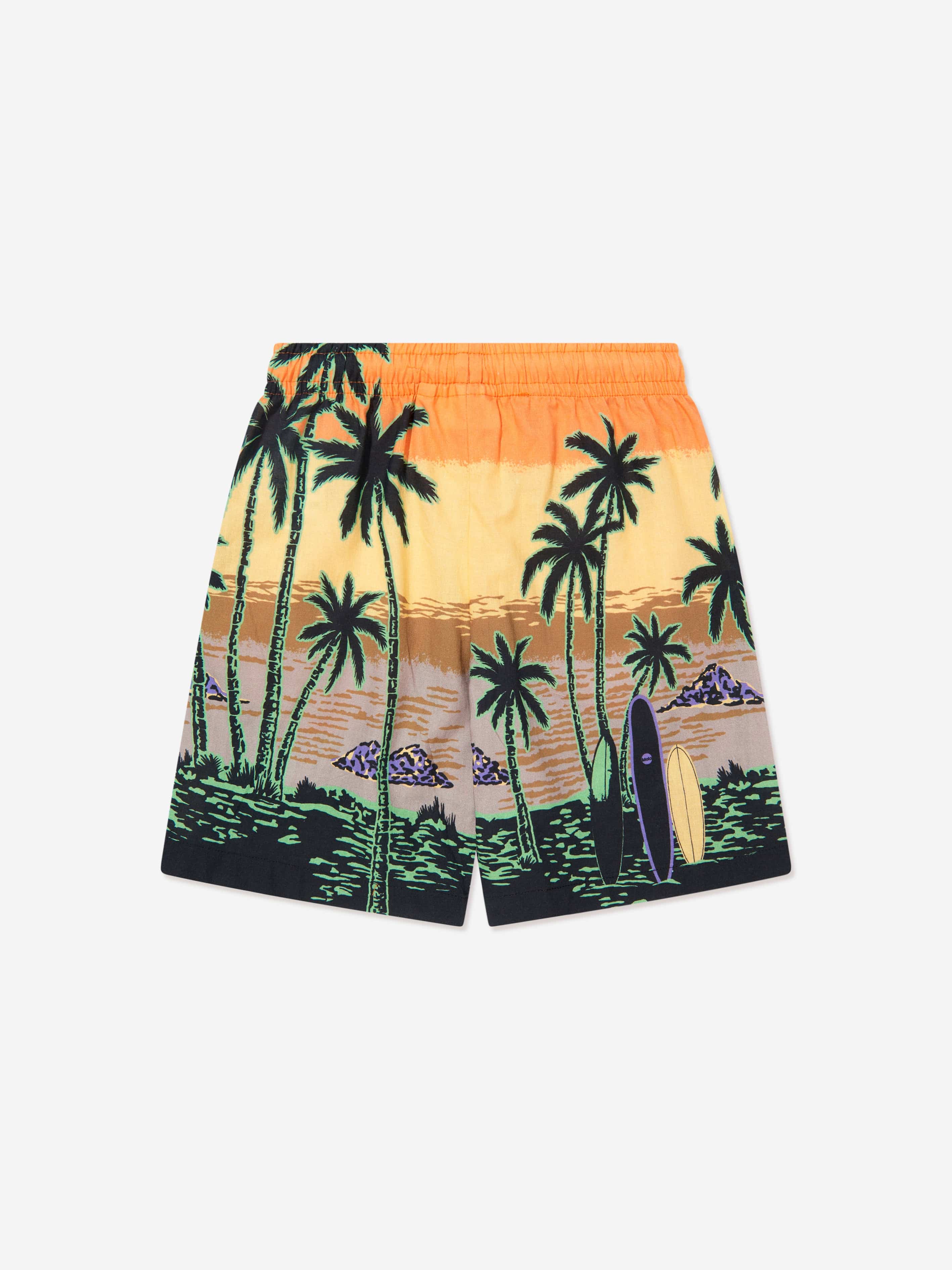 Molo Boys Organic Cotton Adi Hawaiian Shorts In Multicolour