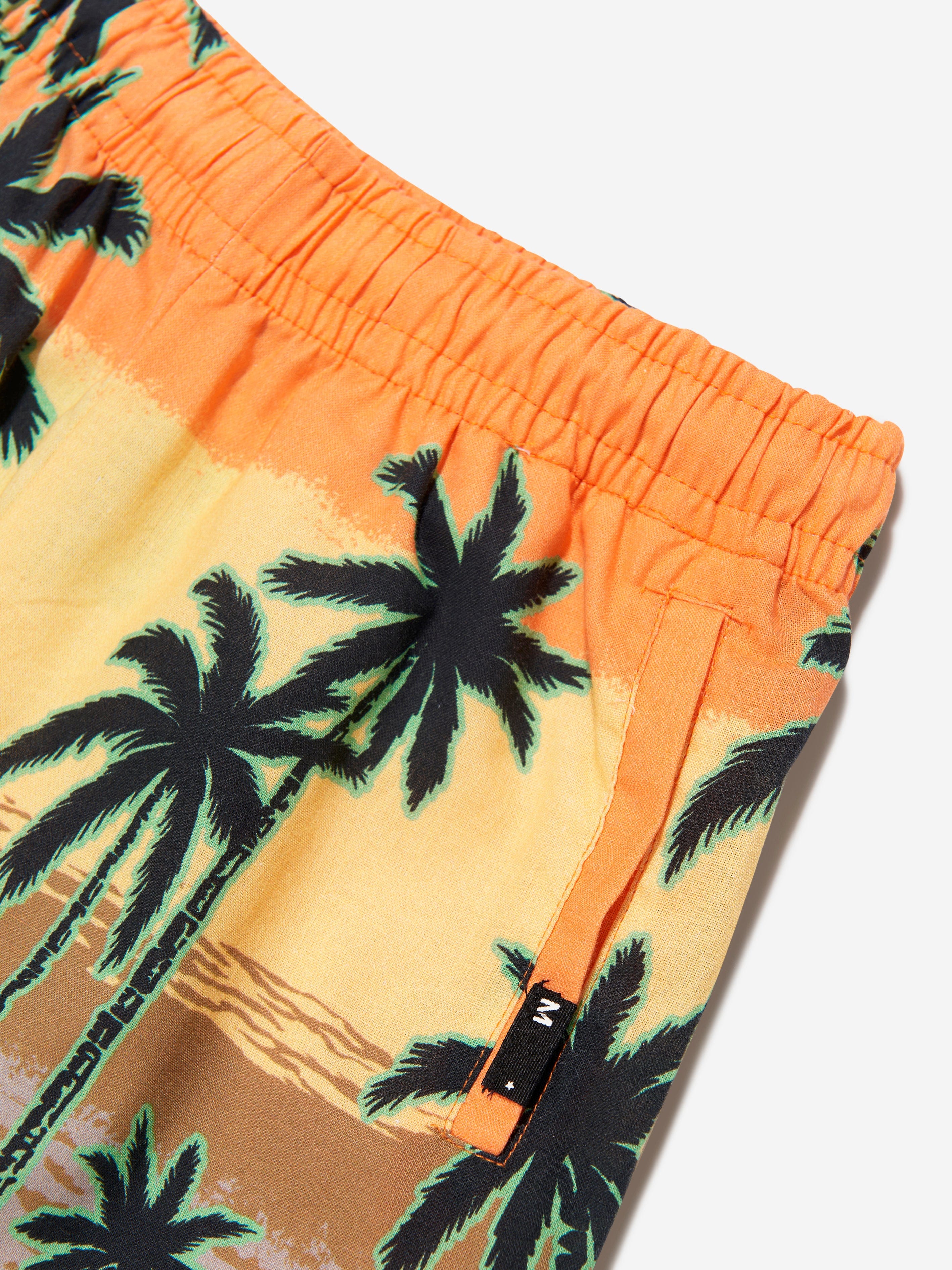 Molo Boys Organic Cotton Adi Hawaiian Shorts In Multicolour