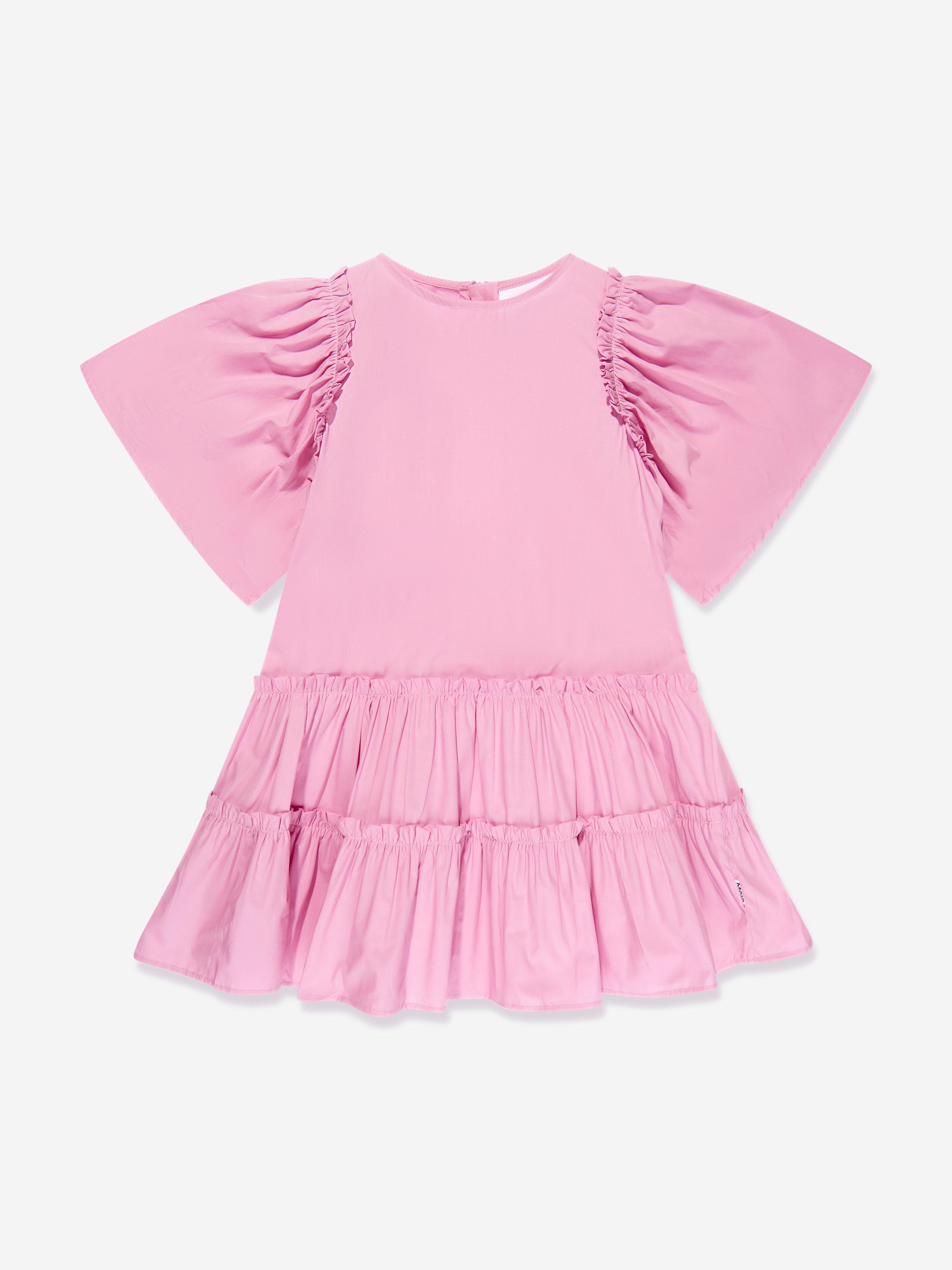 Molo Girls Organic Cotton Dress In Pink