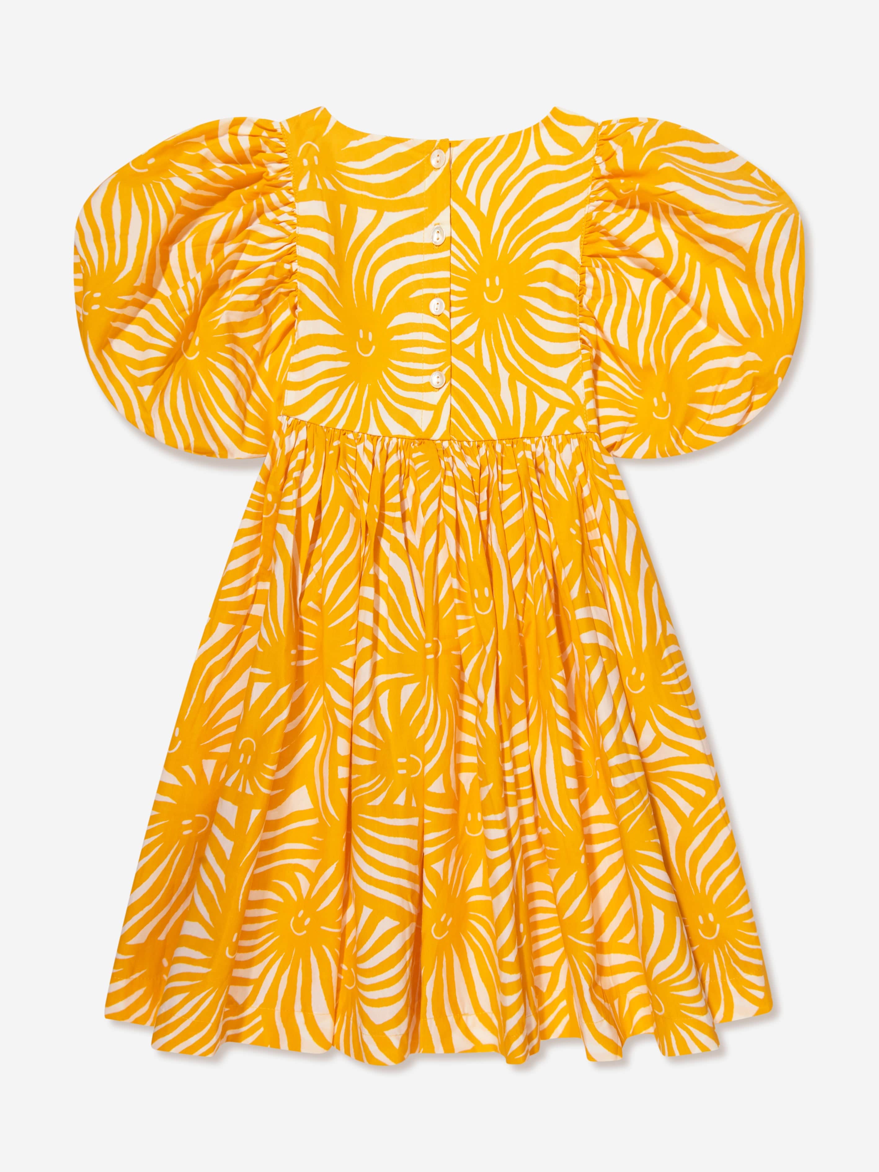 Molo Girls Organic Cotton Calyita Dress In Yellow