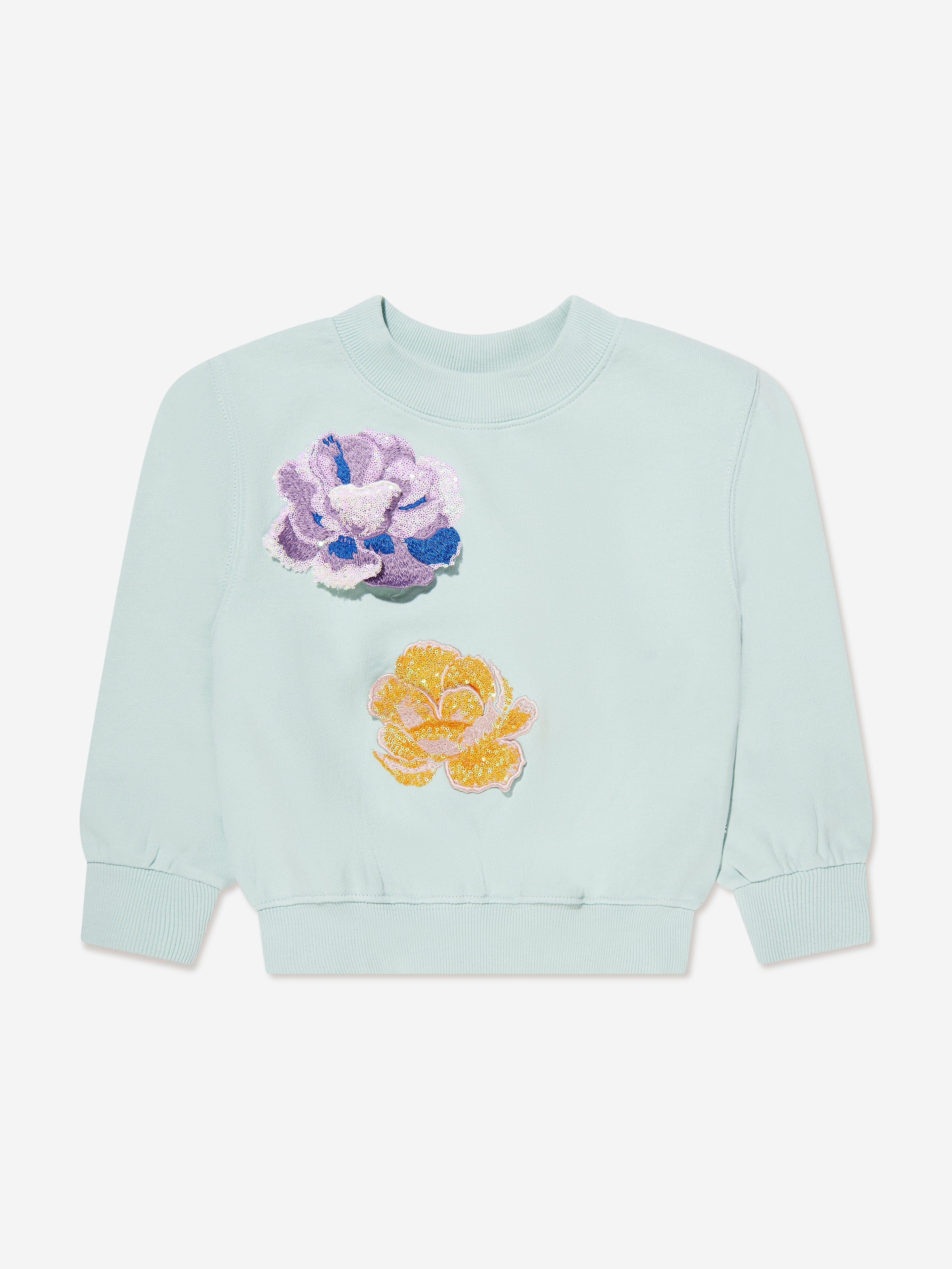 Molo Girls Organic Cotton Marge Sweatshirt In Blue