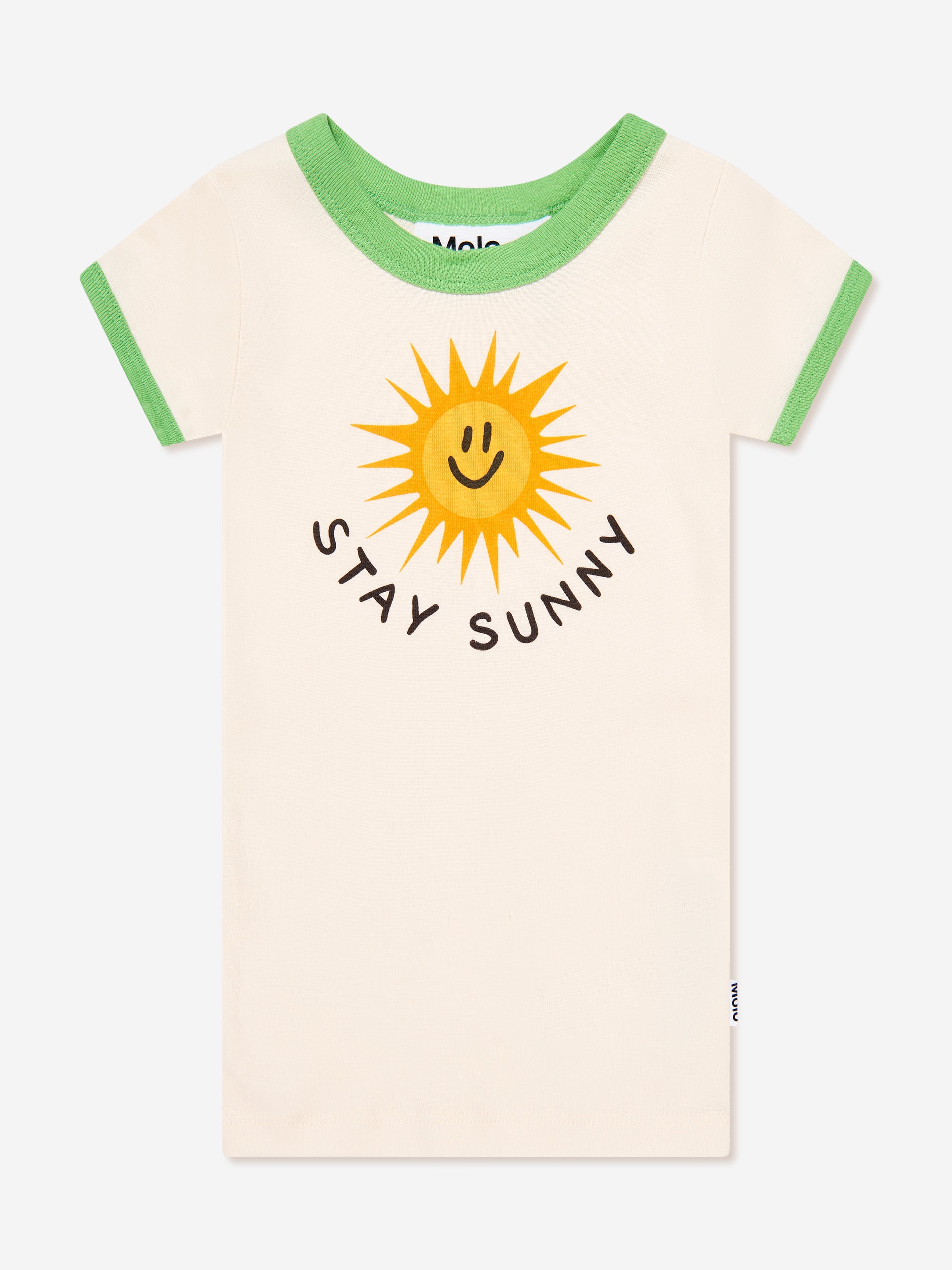 Molo Kids Organic Cotton Stay Sunny T-Shirt In Ivory