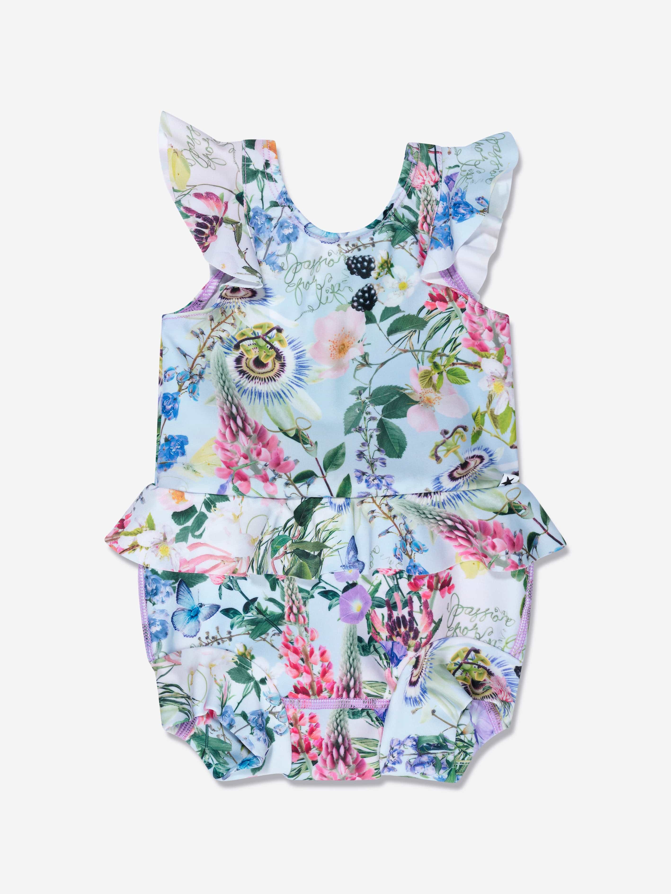 Molo Girls Floral Print Nandini Swimsuit In Multicolour