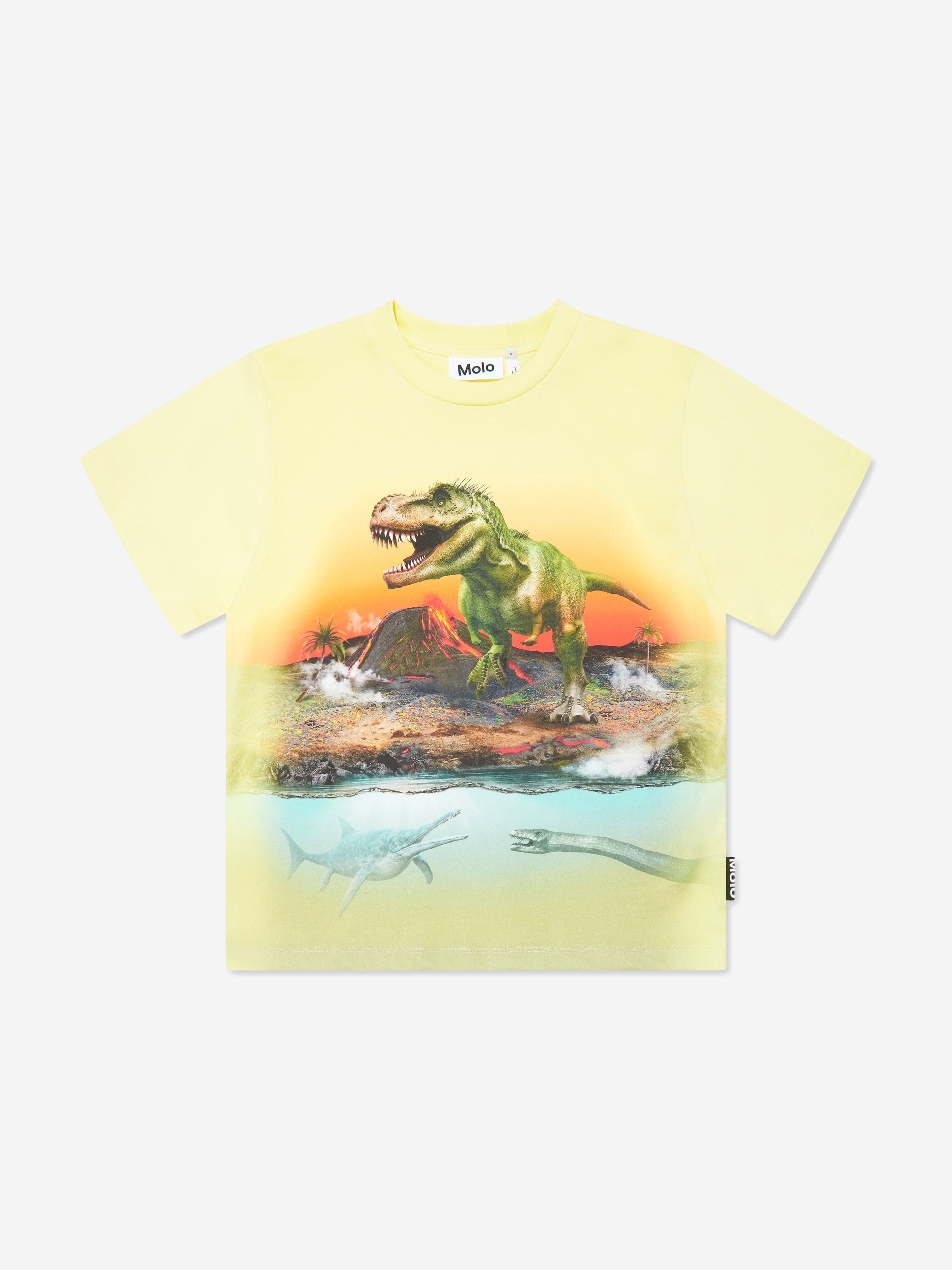 Molo Boys Volcano Dinosaur T-Shirt in Yellow