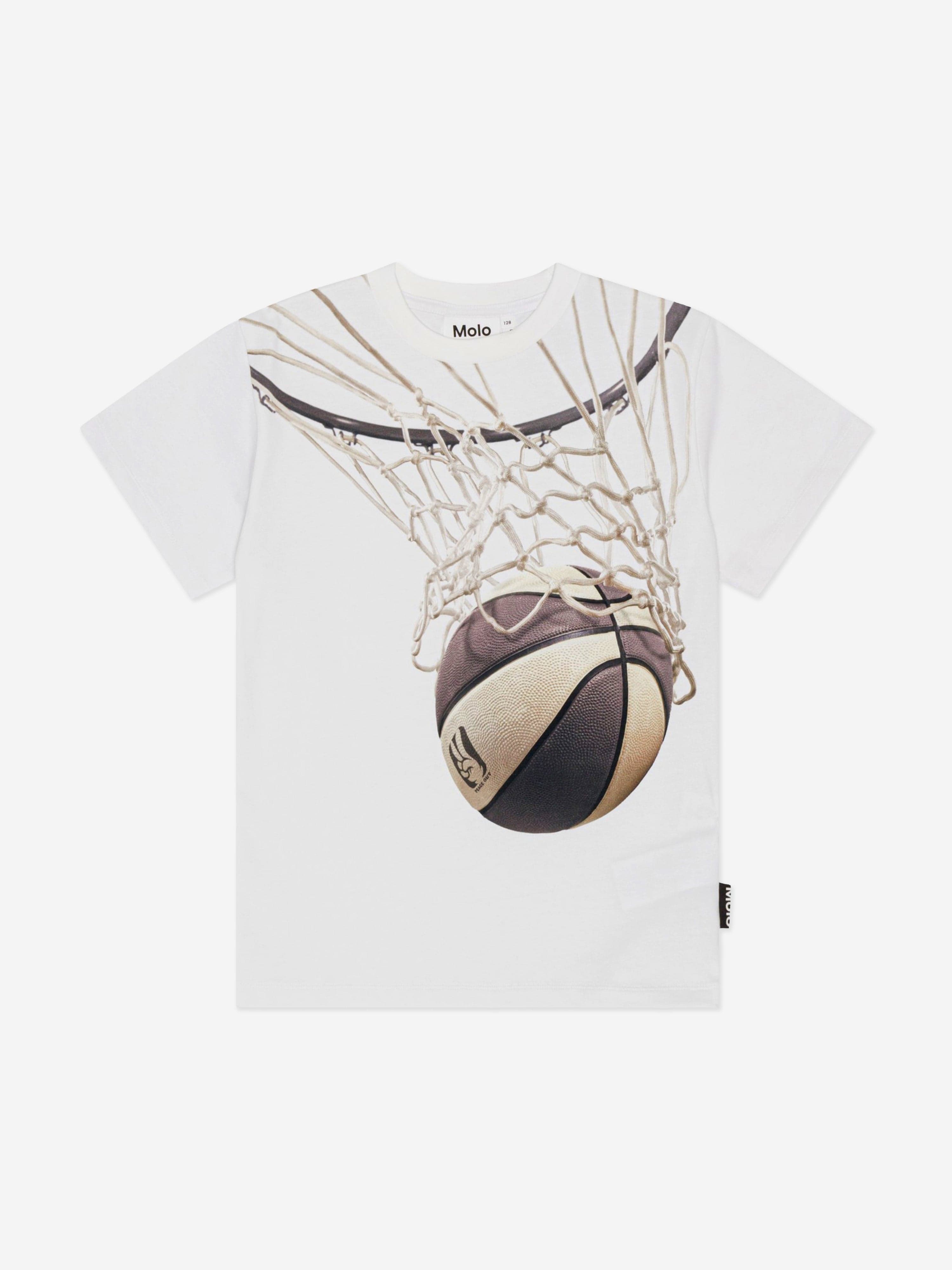 Molo Boys Basket Net Print T-Shirt in White