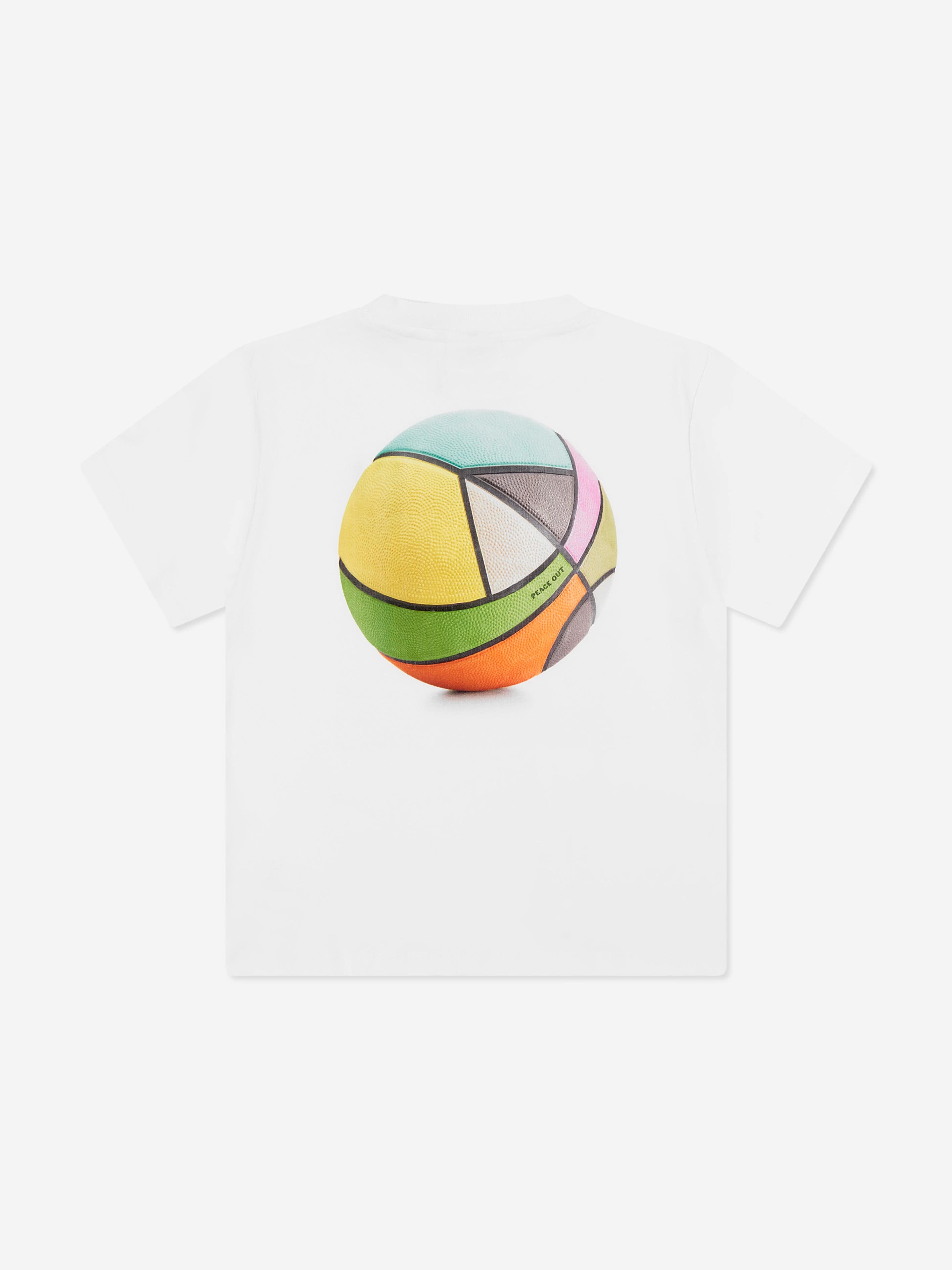 Molo Boys Peace Basket Print T-Shirt in White