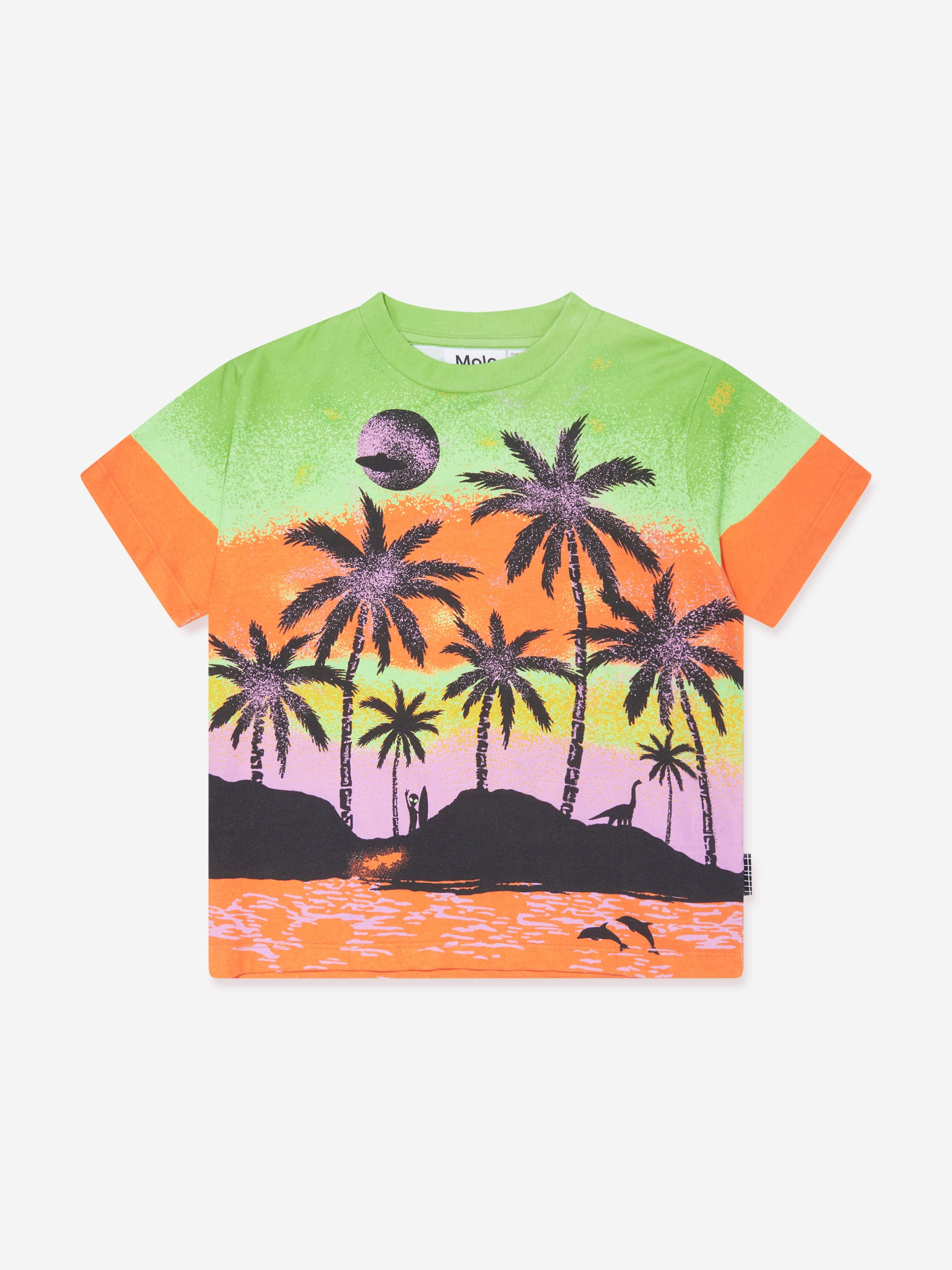 Molo Boys Island Print T-Shirt in Orange