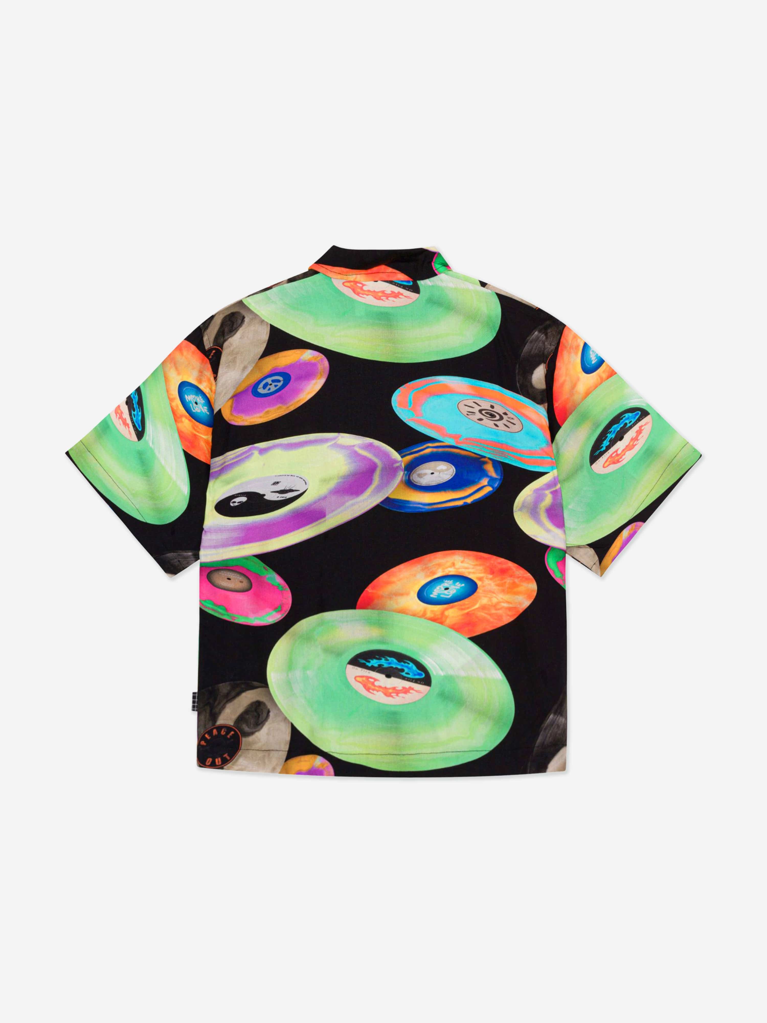 Molo Boys Record Print Short Sleeve Shirt in Multicolour